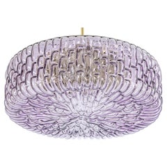 Grande lampe à suspension avec verre en laiton vieilli de Rupert Nikoll, Autriche, années 1960