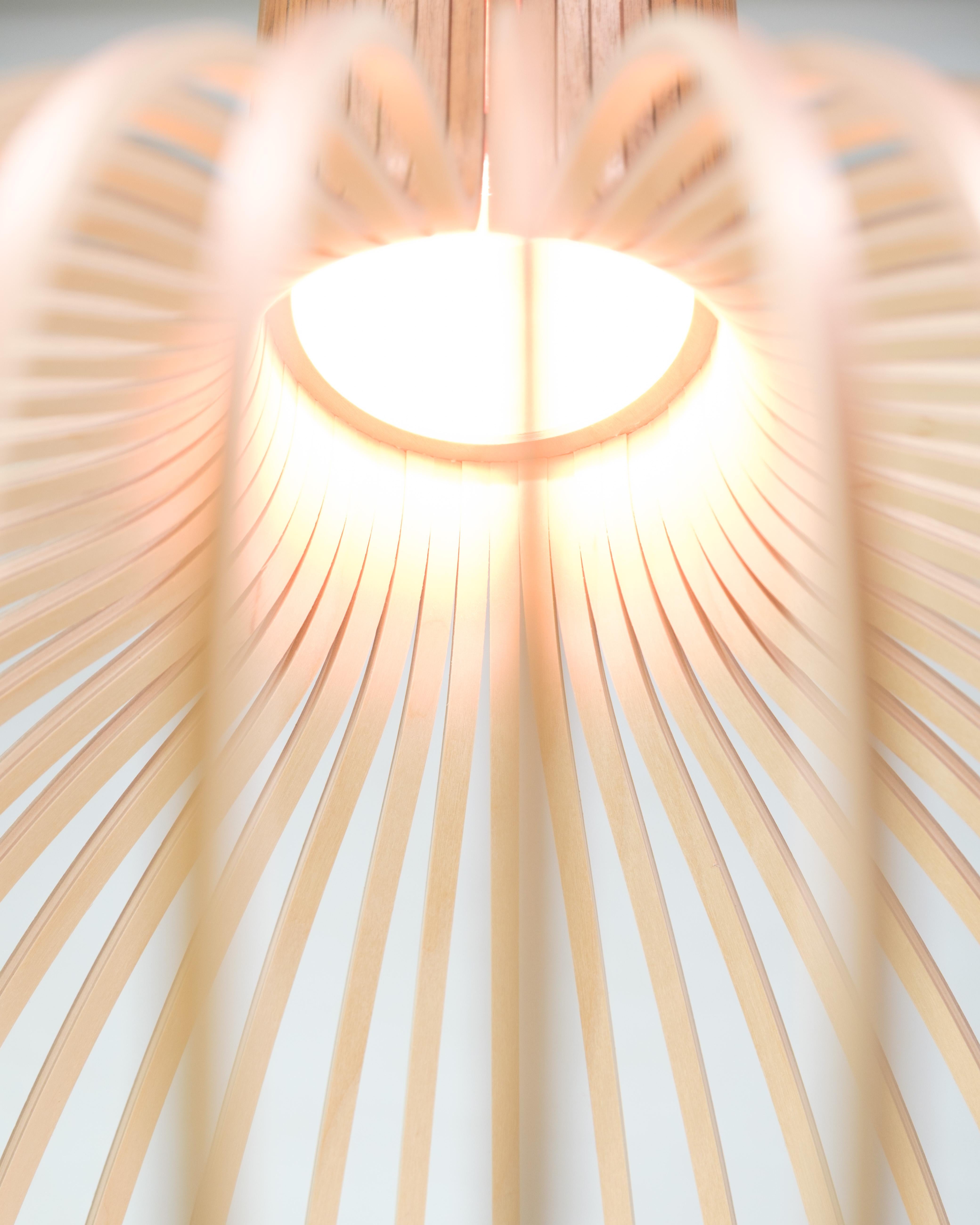 Große Pendelleuchte Octo 4240 In Birke Wood By Seppo Koho For Secto Design (Finnisch) im Angebot
