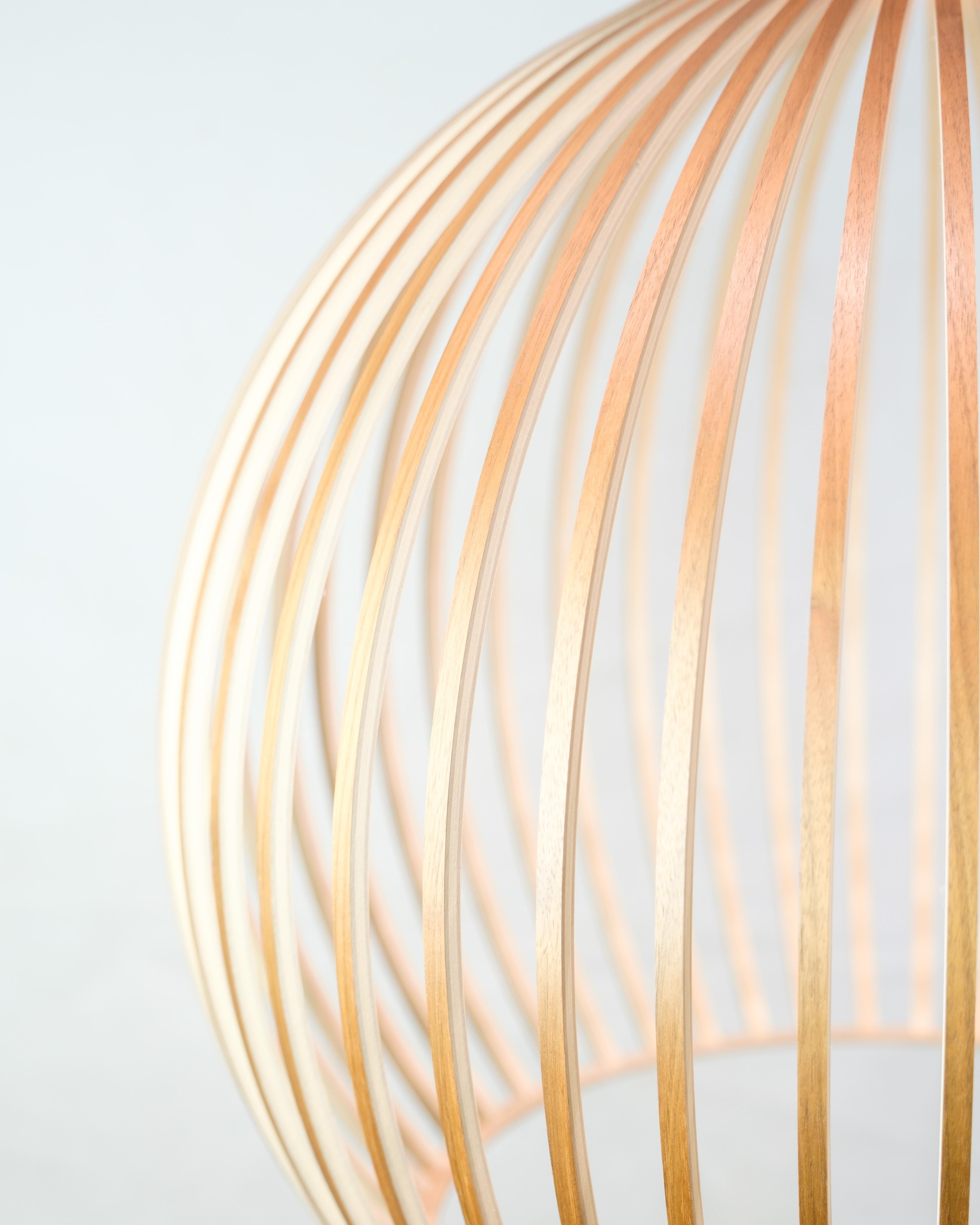 Große Pendelleuchte Octo 4240 In Birke Wood By Seppo Koho For Secto Design im Zustand „Gut“ im Angebot in Lejre, DK