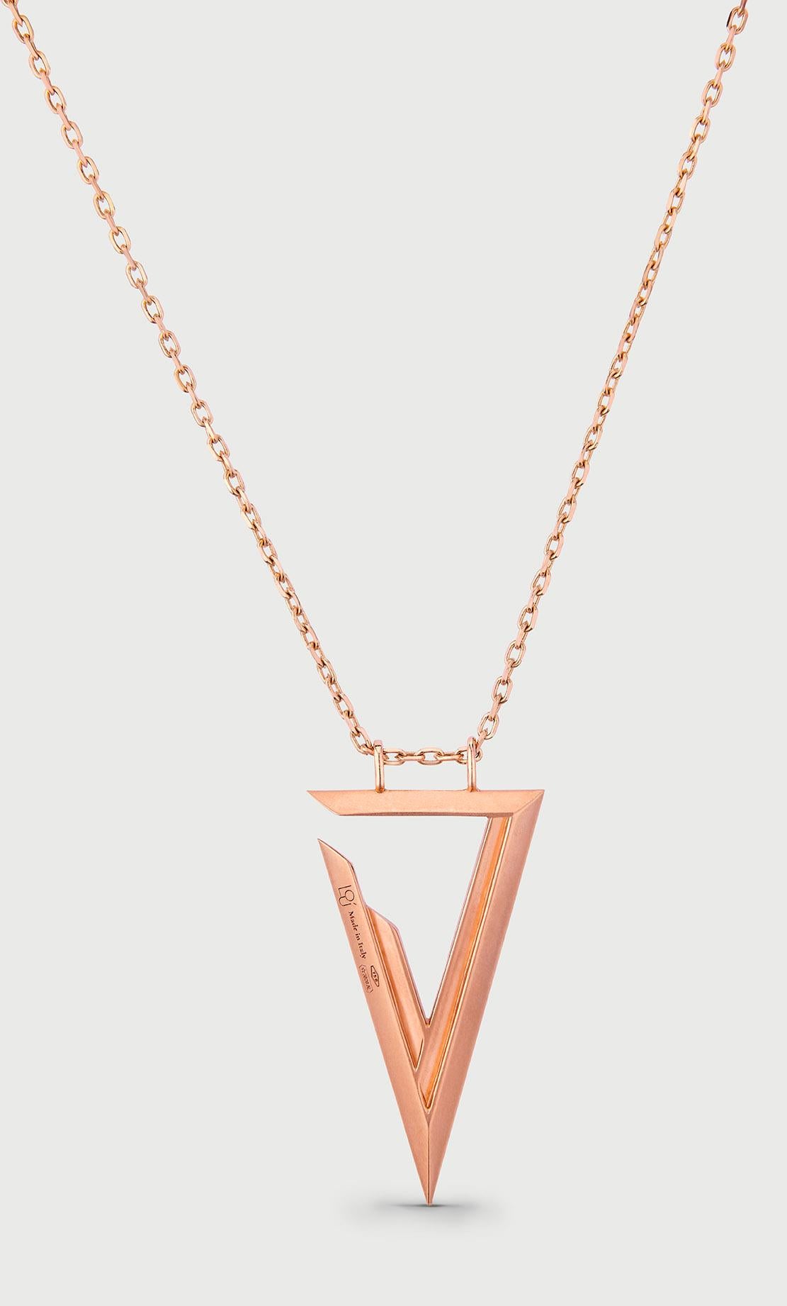 Pendant crafted in 18K Rose Gold ;  82 handset stones: White Diamonds 0.31 ct.  18K Rose Gold 4.14 gr.  Total weight with chain 6.36 gr.

Hand crafted and made in Italy. Gemstones are natural and not treated. 

Design is inspired by sacred geometry