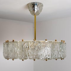 Large Pendant with Clear Murano Glass by Barovier & Toso, Italy, 1960
