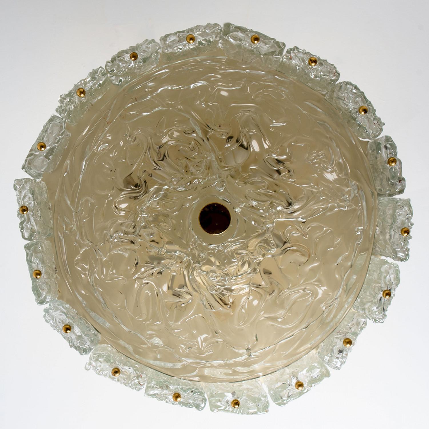 Große Pendelleuchte aus klarem Muranoglas von Barovier & Toso, Italien, 1960 (Moderne der Mitte des Jahrhunderts) im Angebot