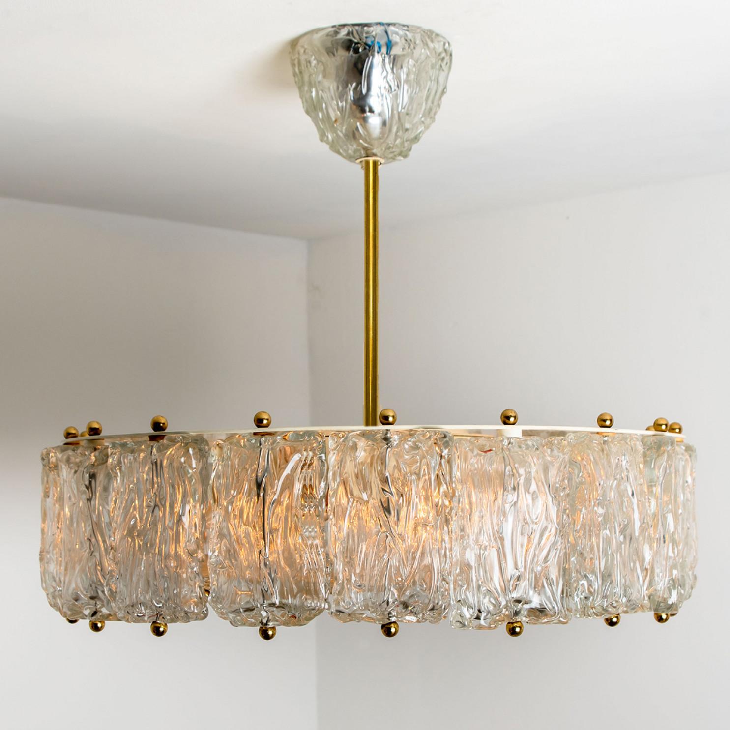 Große Pendelleuchte aus klarem Muranoglas von Barovier & Toso, Italien, 1960 (Sonstiges) im Angebot