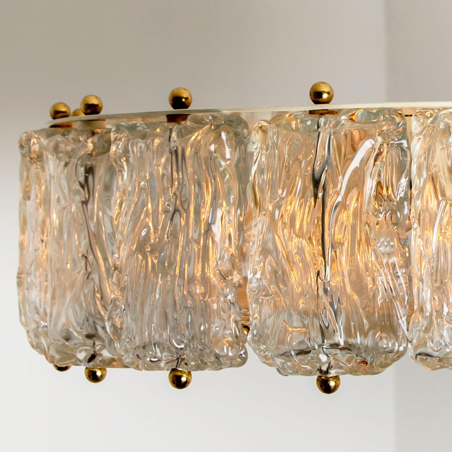 Large Pendant with Clear Murano Glass by Barovier & Toso, Italy, 1960 In Good Condition For Sale In Rijssen, NL