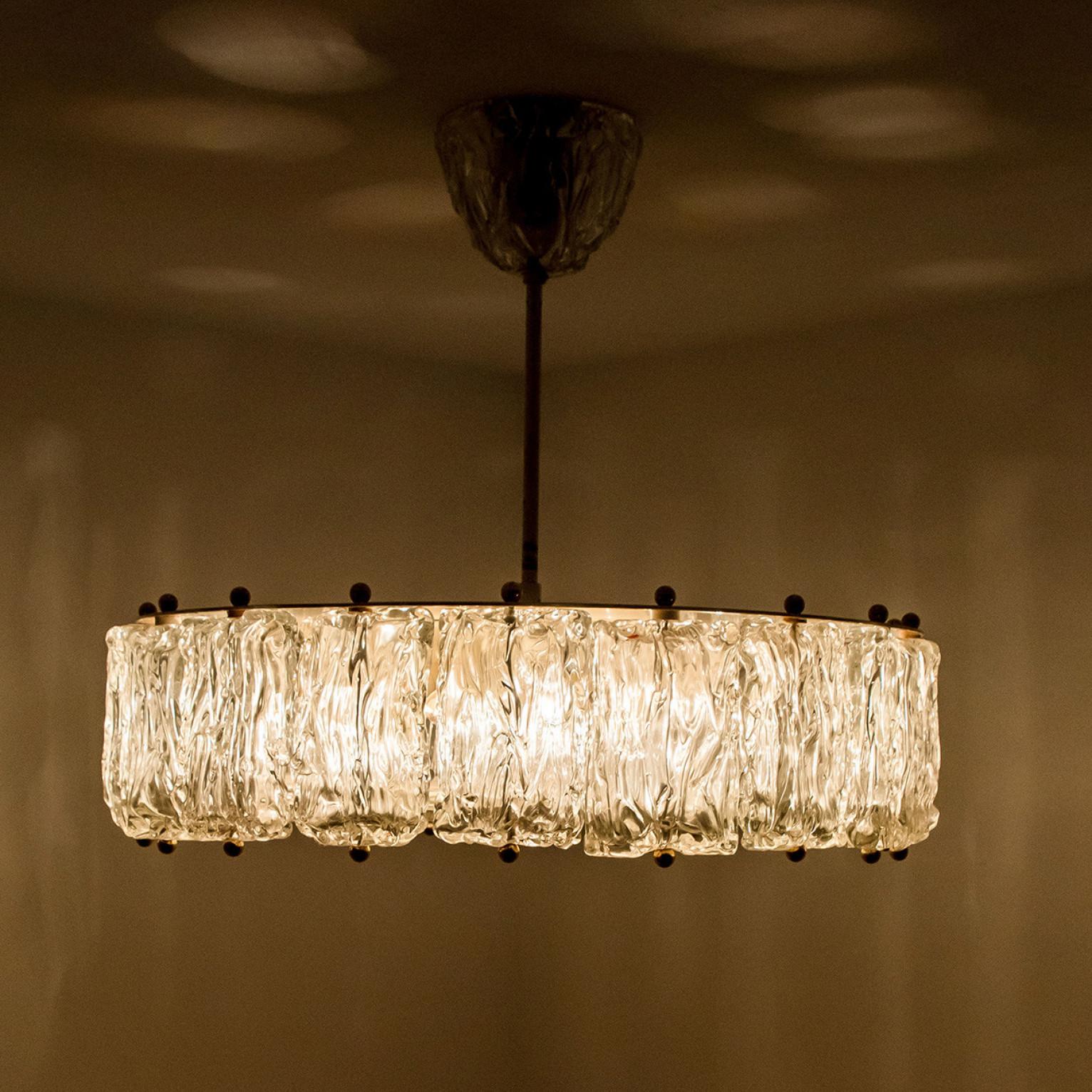Große Pendelleuchte aus klarem Muranoglas von Barovier & Toso, Italien, 1960 im Angebot 1