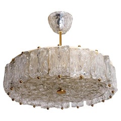 Large Pendant with Clear Murano Glass by Barovier & Toso, Italy, 1960