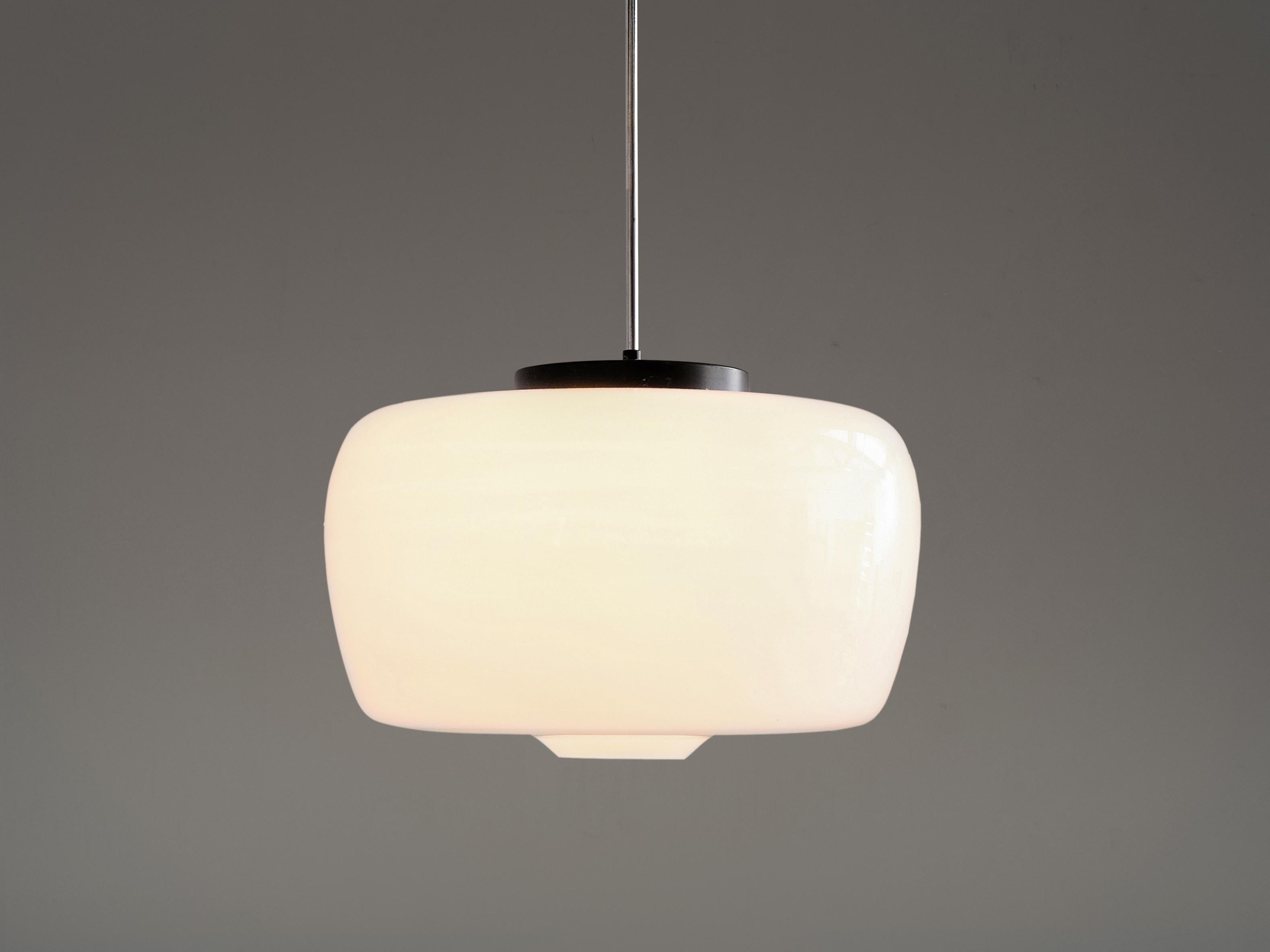 Mid-Century Modern Large Pendants in Opaline