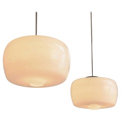 Large Pendants in Opaline Glass