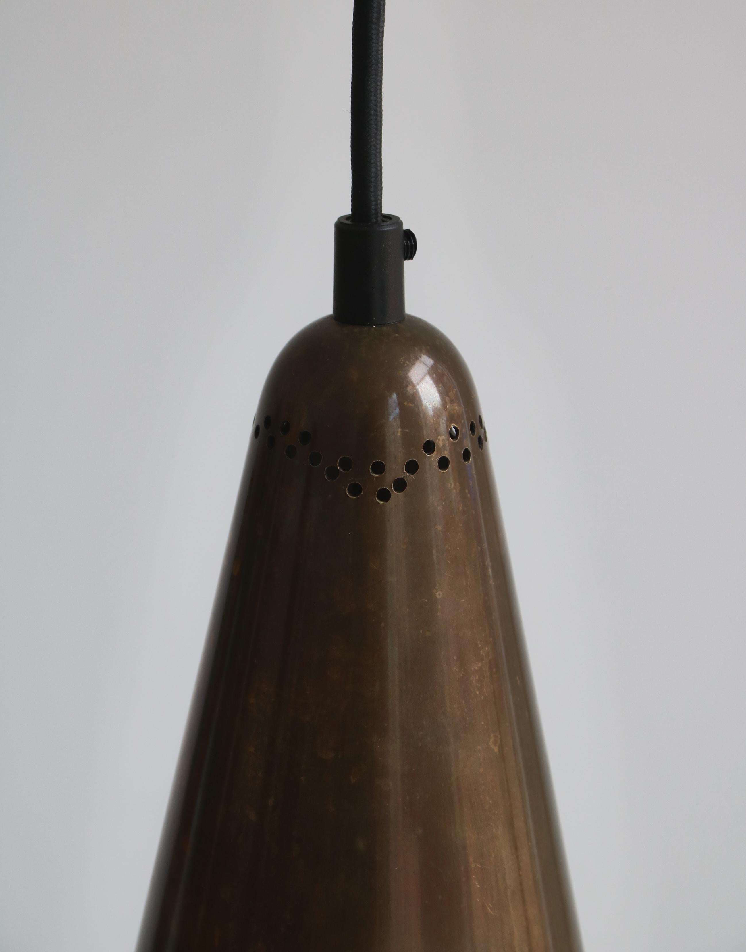 Large Pendants in Patinated Brass by Brockmann-Petersen, Danish Modern, 1953 For Sale 6