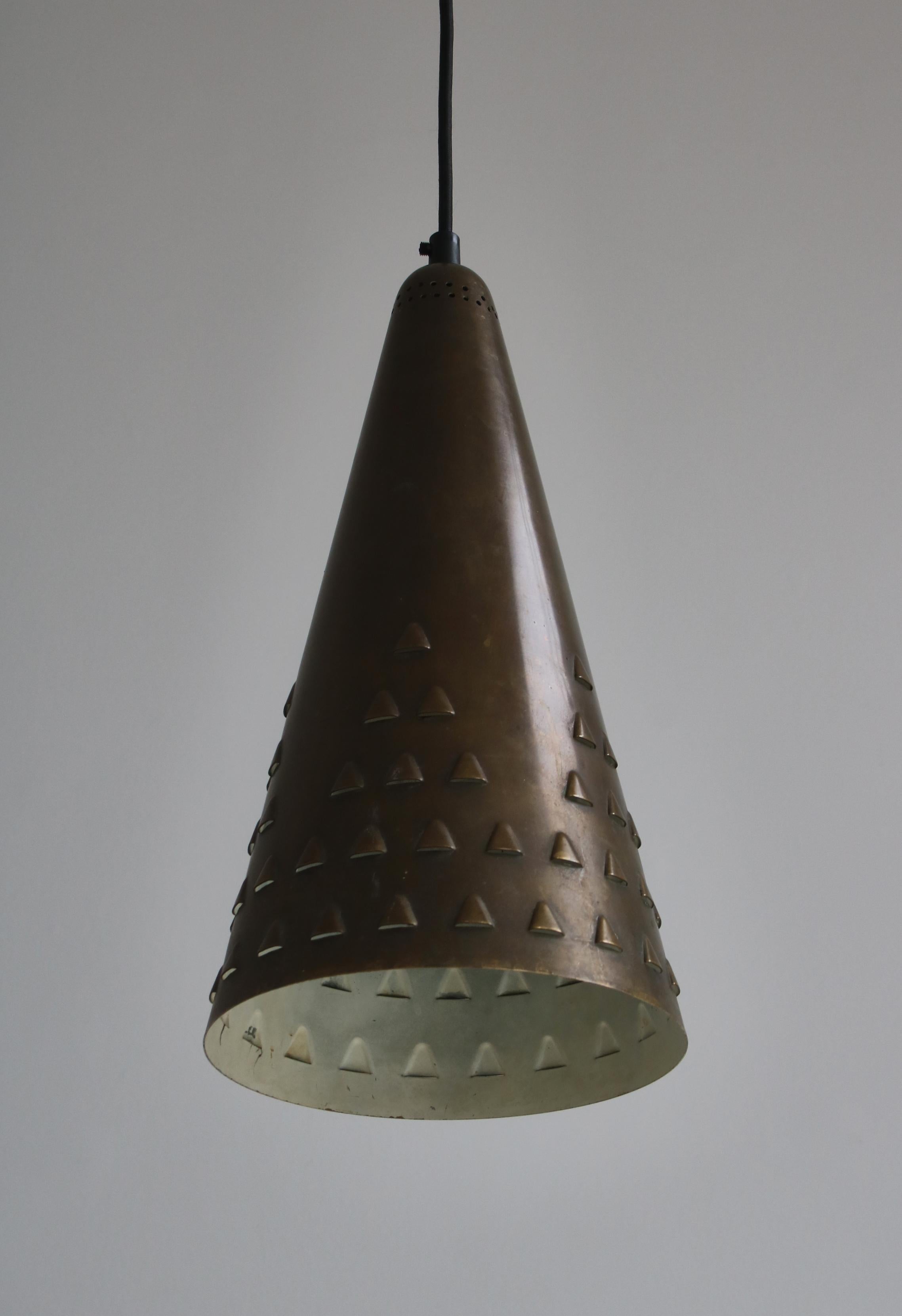 Large Pendants in Patinated Brass by Brockmann-Petersen, Danish Modern, 1953 For Sale 4