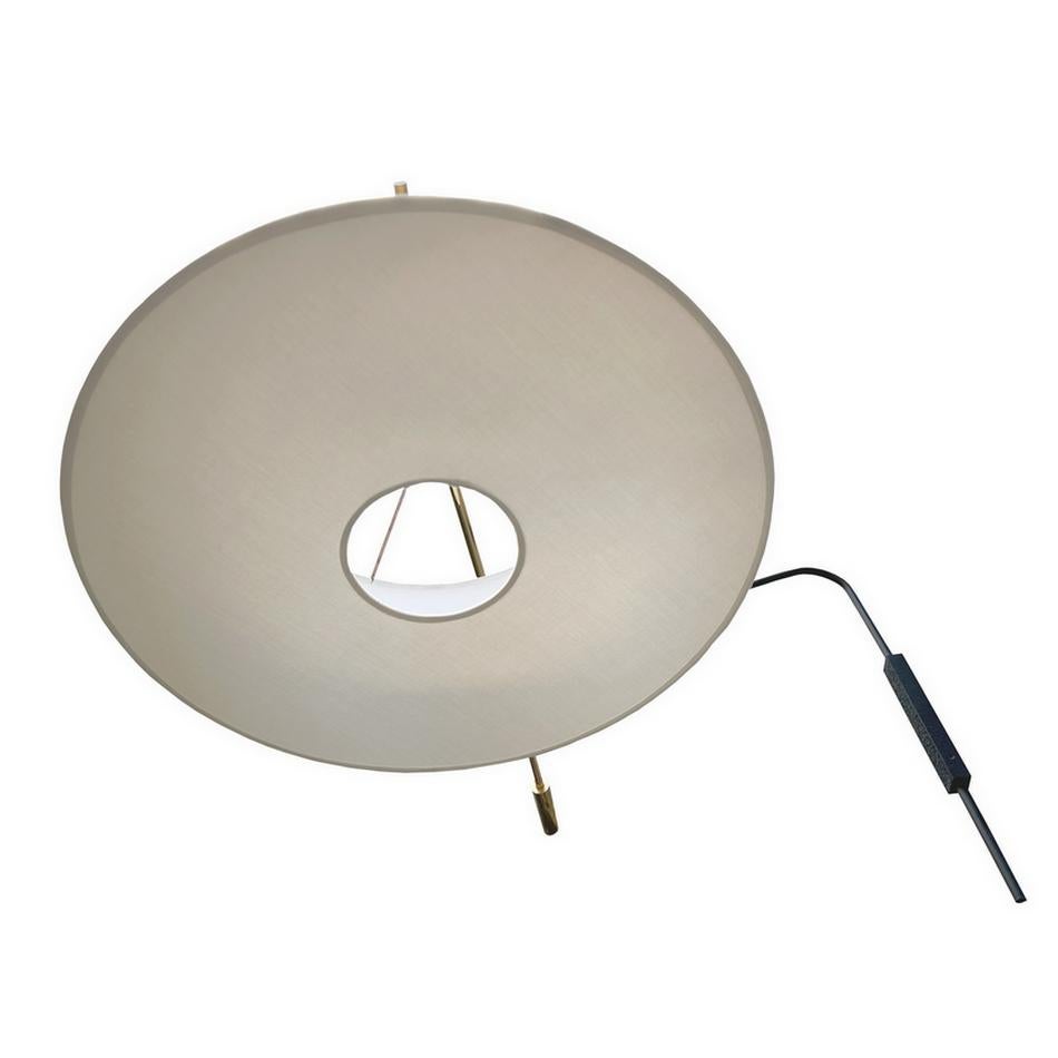 Lacquered Large pendulum wall lamp with inverted shade, Maison Lunel France, circa 1960