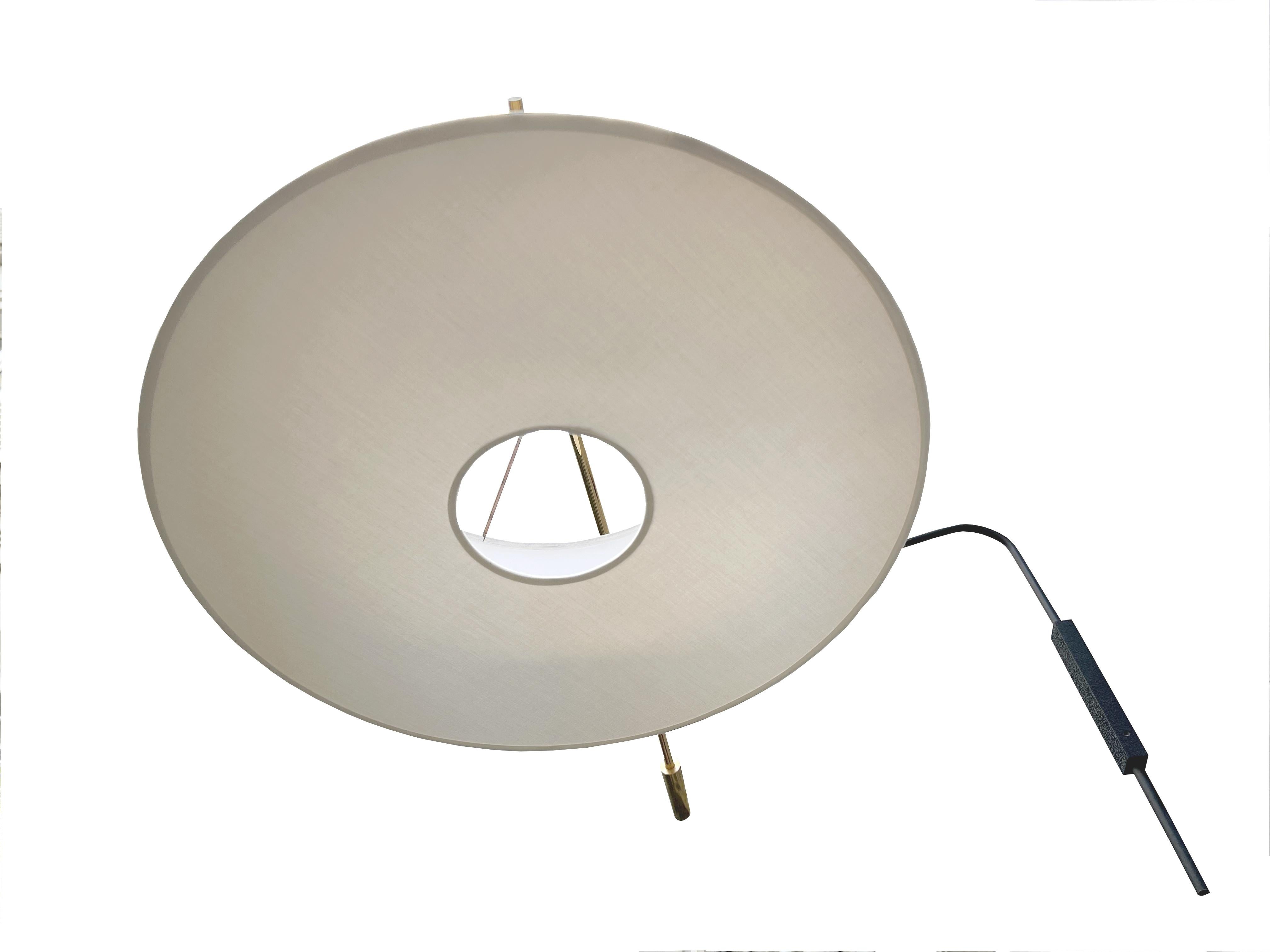 Lacquer Large pendulum wall lamp with inverted shade Maison Lunel, France, circa 1960 For Sale