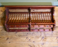 Large Penny Pine Wall Hanging Plate Draining Rack