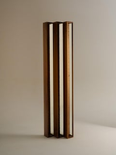 Large PERCEPTION mirror, Walnut wood, Handmade in France