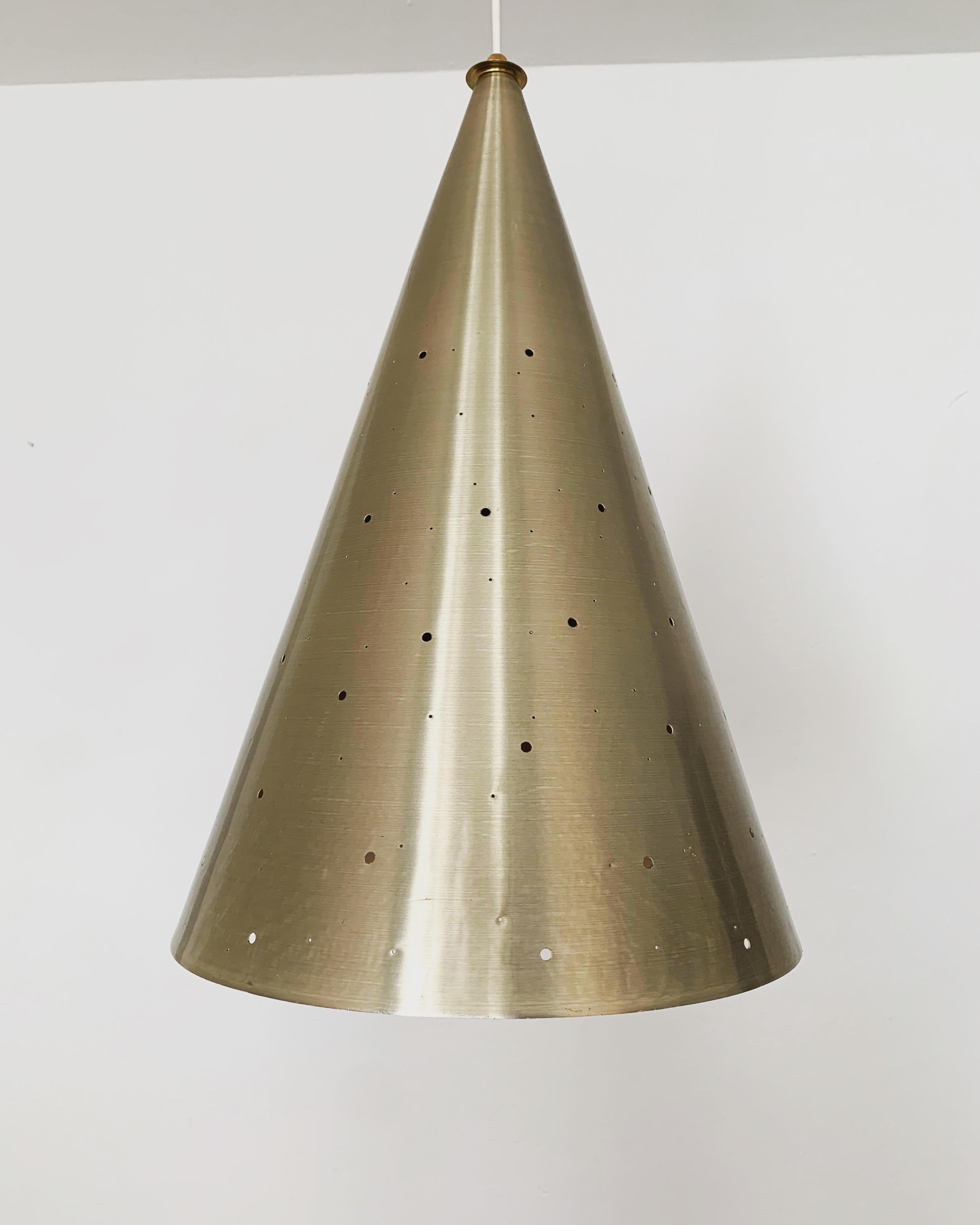 Mid-20th Century Large Perforated Pendant Lamp For Sale