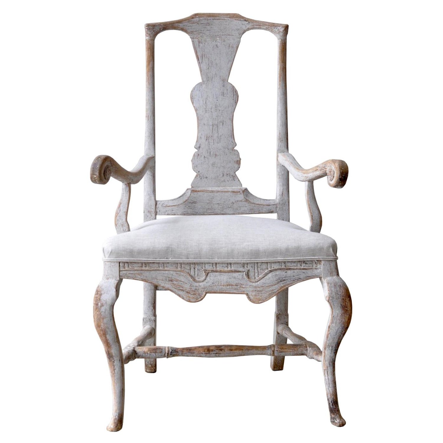 Large Period Baroque Arm Chair For Sale at 1stDibs