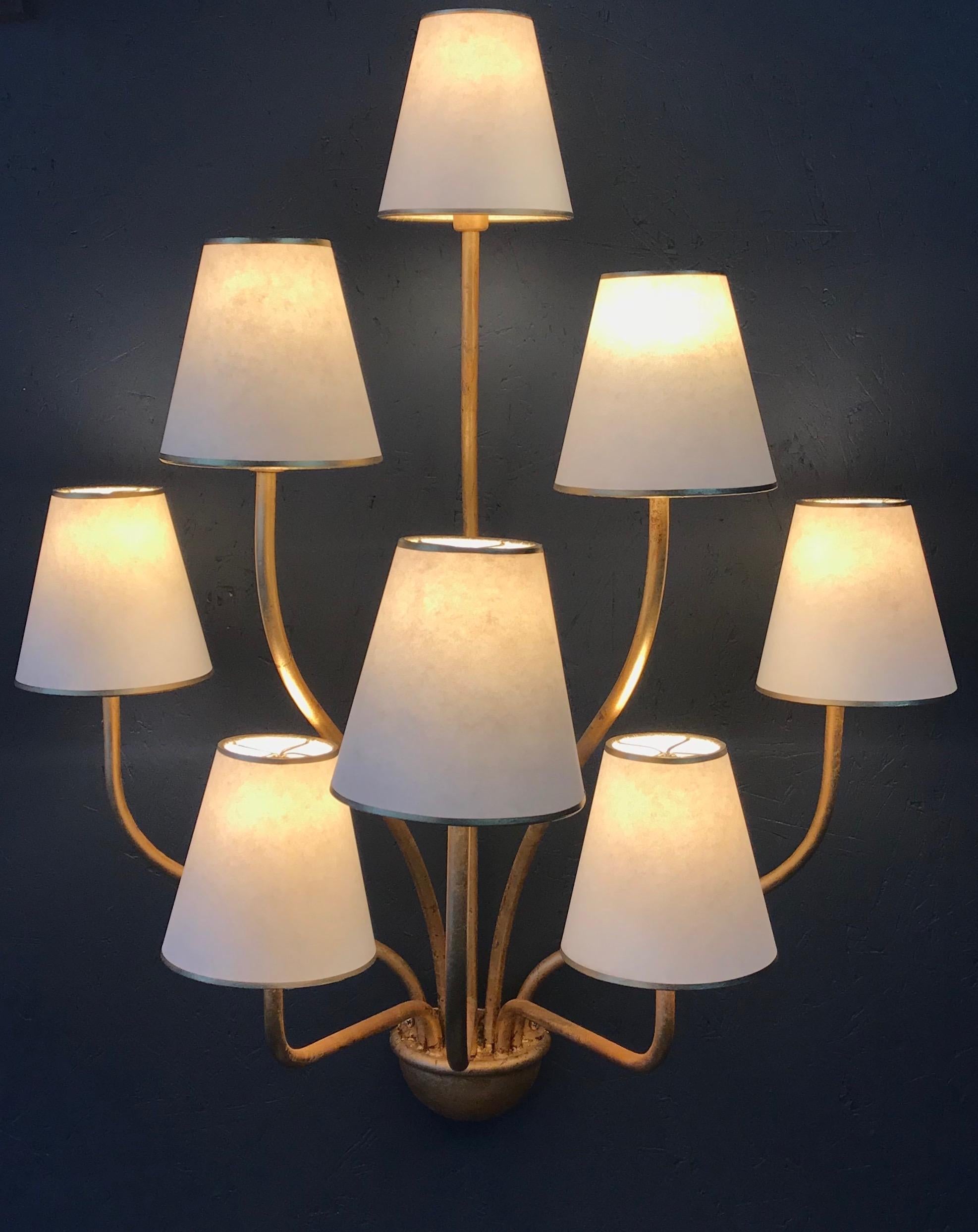 Large 'Persanne' Eight-Arm Wall Light in the Style of Jean Royère In New Condition In Glendale, CA