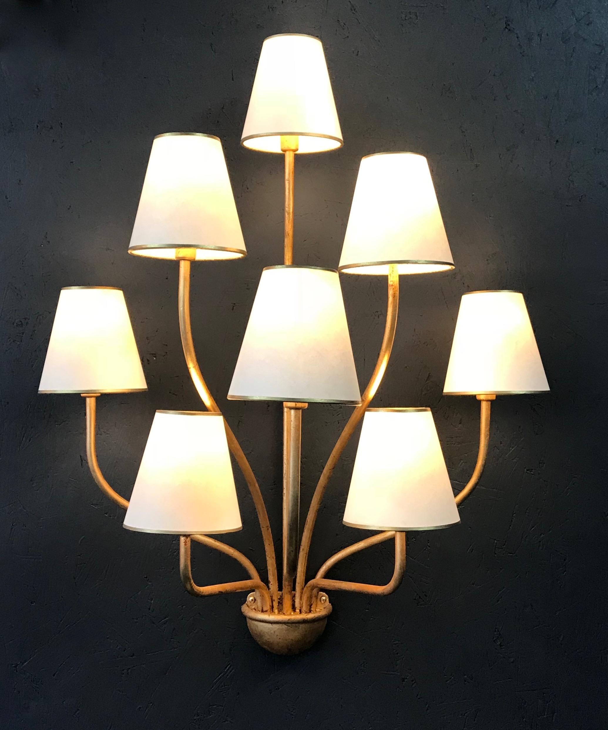 Contemporary Large 'Persanne' Eight-Arm Wall Light in the Style of Jean Royère