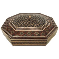 Large Persian Decorative Micro Mosaic Inlaid Jewelry Box
