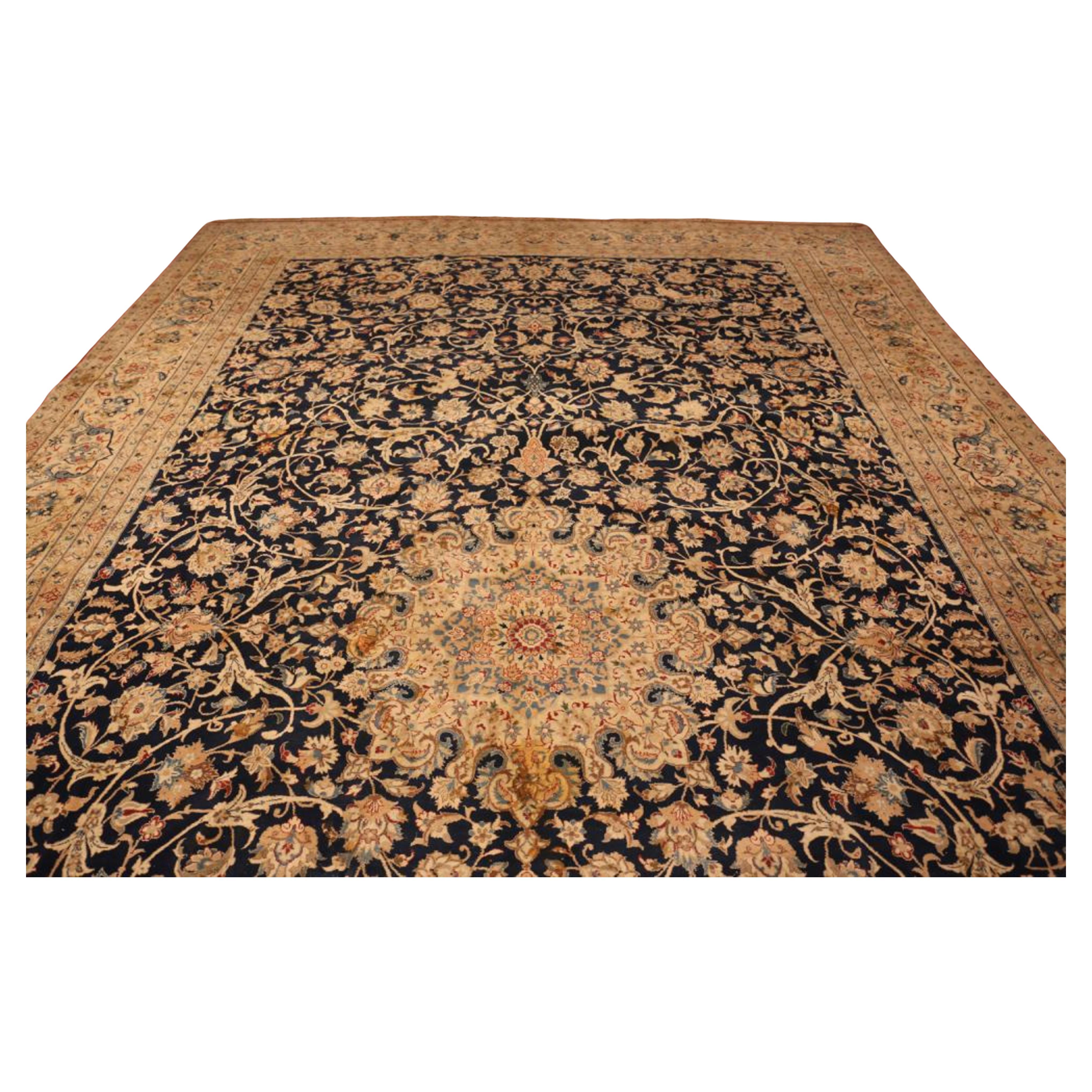 20th Century Large Persian Nain Oversized Rug For Sale