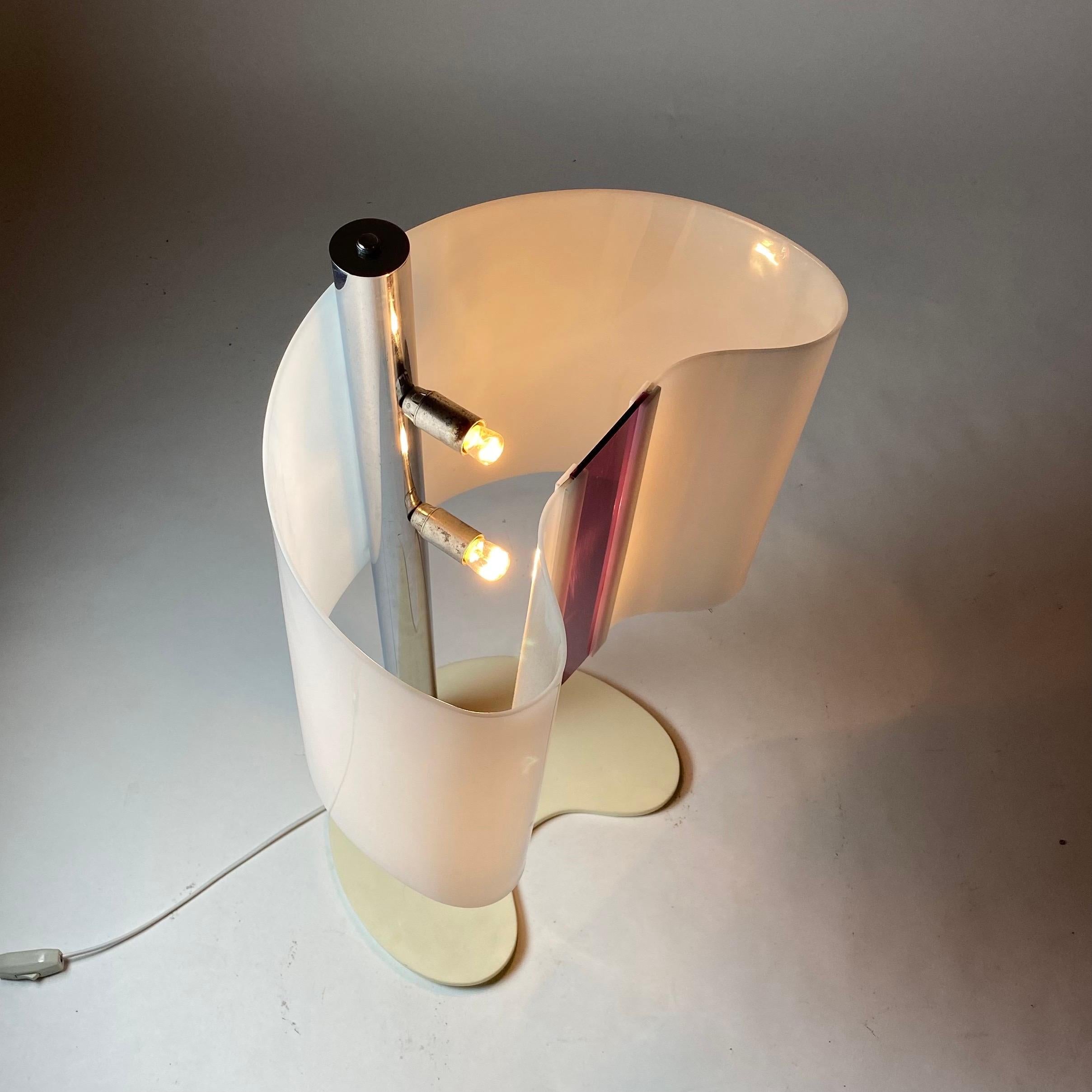 Grande lampe de bureau Perspex de Foscarini, Italie, années 1970 1