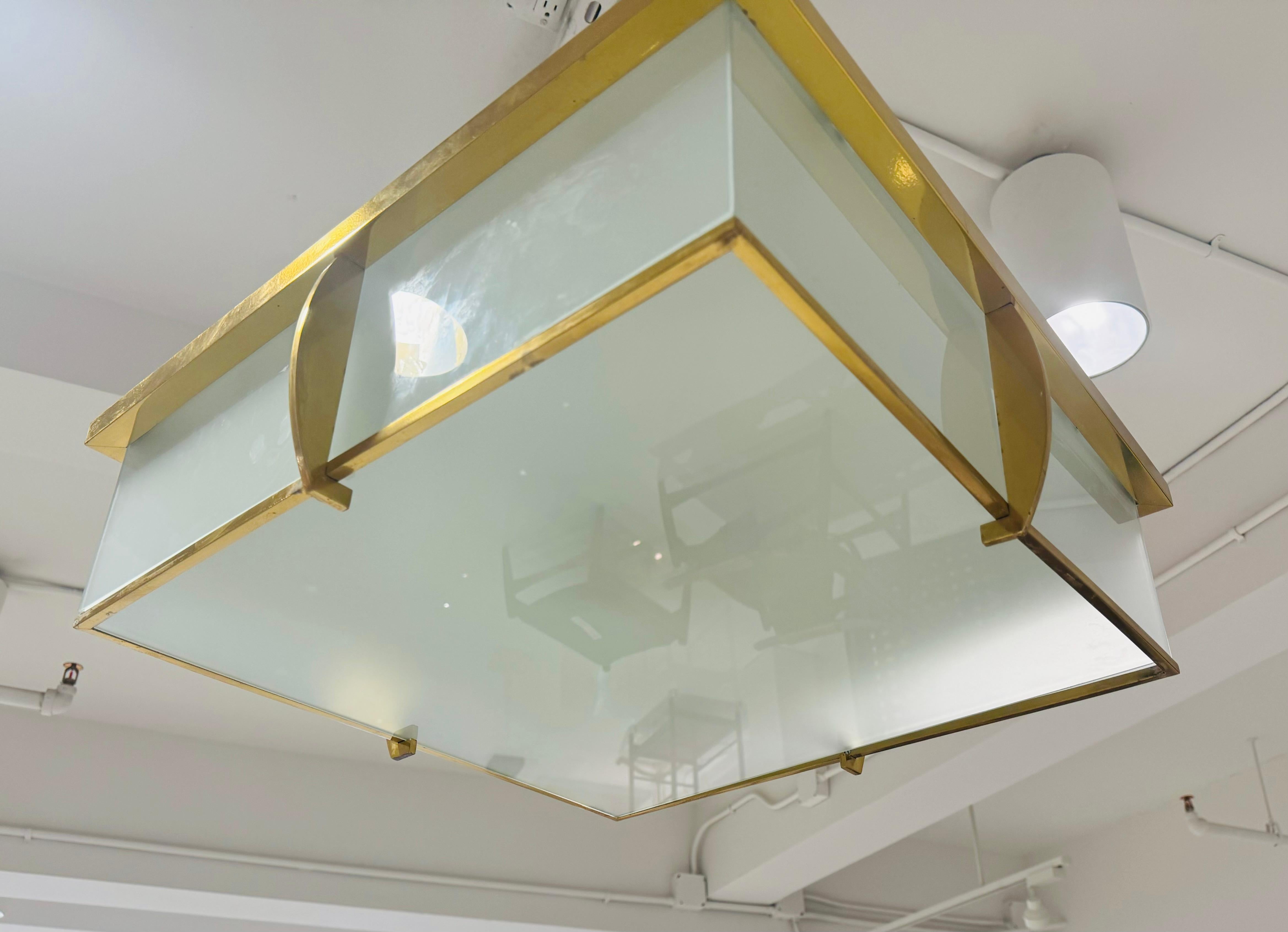 Art Déco Grande lampada da soffitto a filo Perzel Art Deco francese degli anni '40 Due in vendita