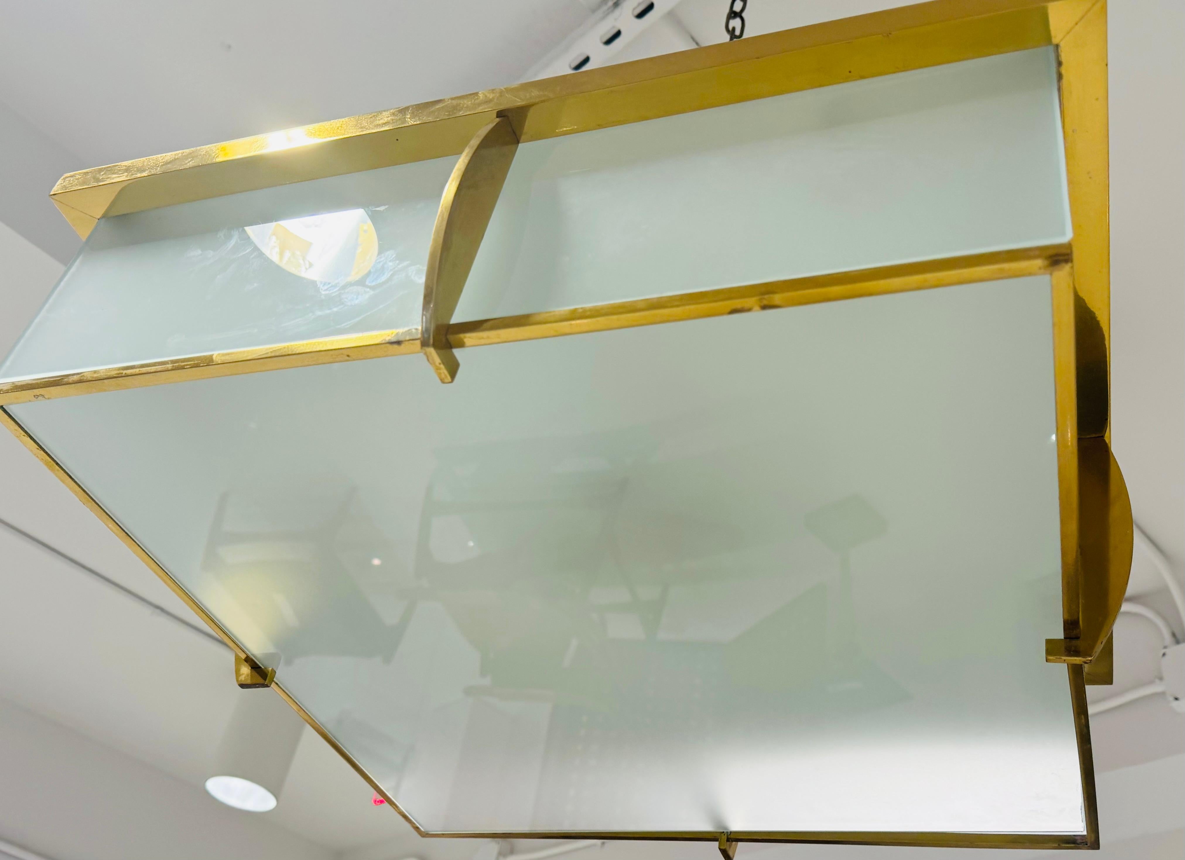 Metà XX secolo Grande lampada da soffitto a filo Perzel Art Deco francese degli anni '40 Due in vendita