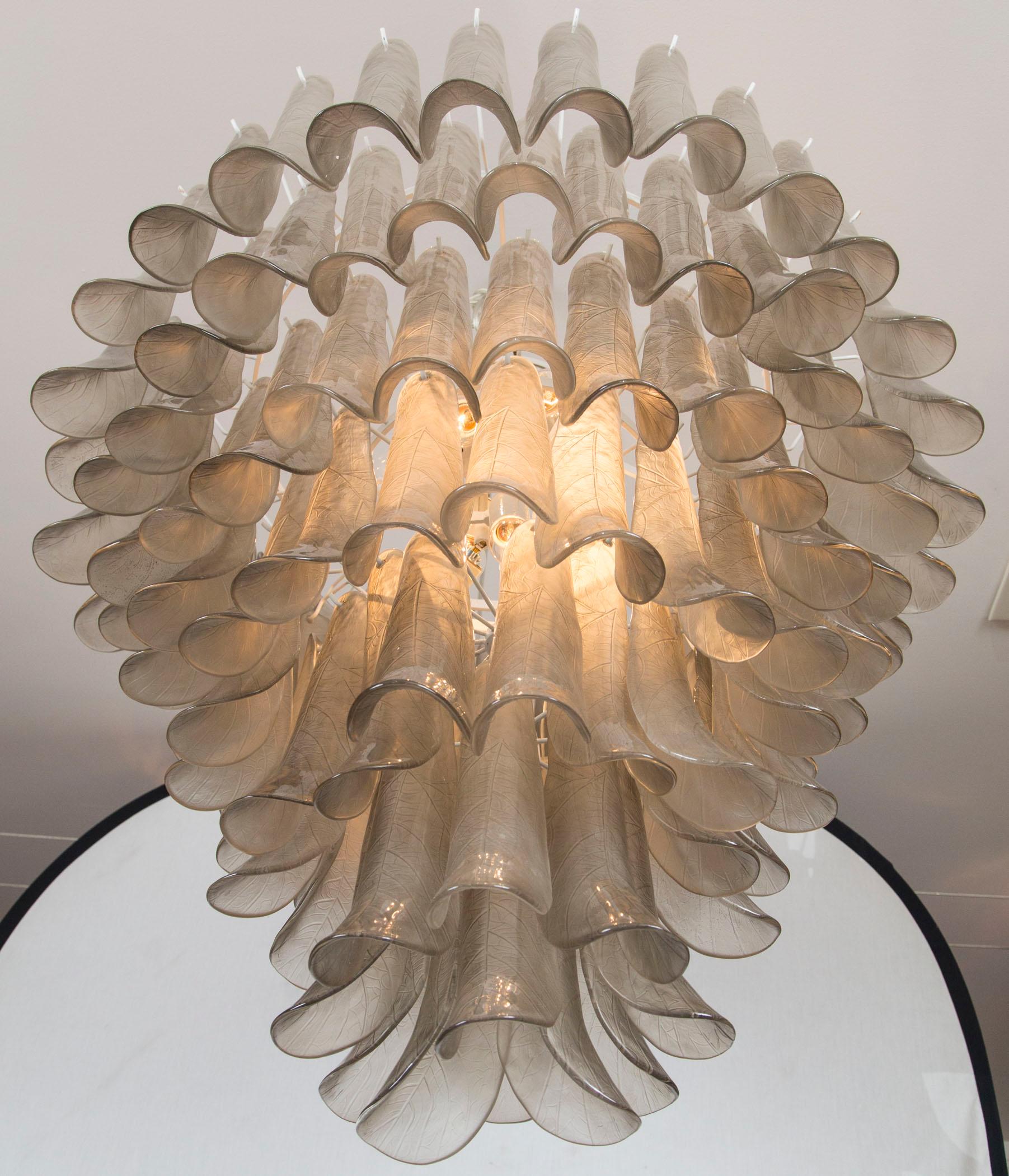 Large Sculptural Tiered Petal Ceiling Fixture In Excellent Condition For Sale In Westport, CT