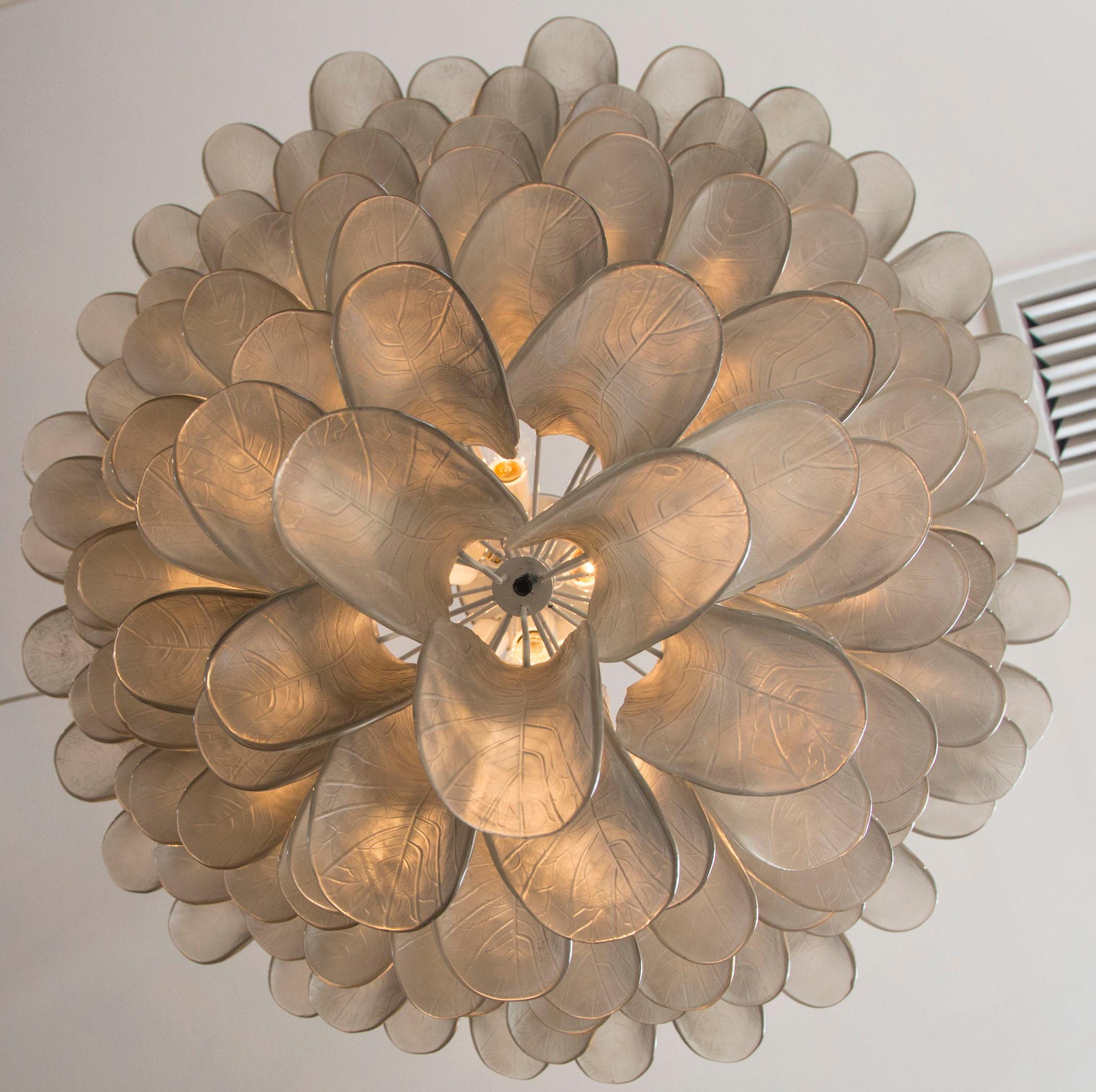 Contemporary Large Sculptural Tiered Petal Ceiling Fixture