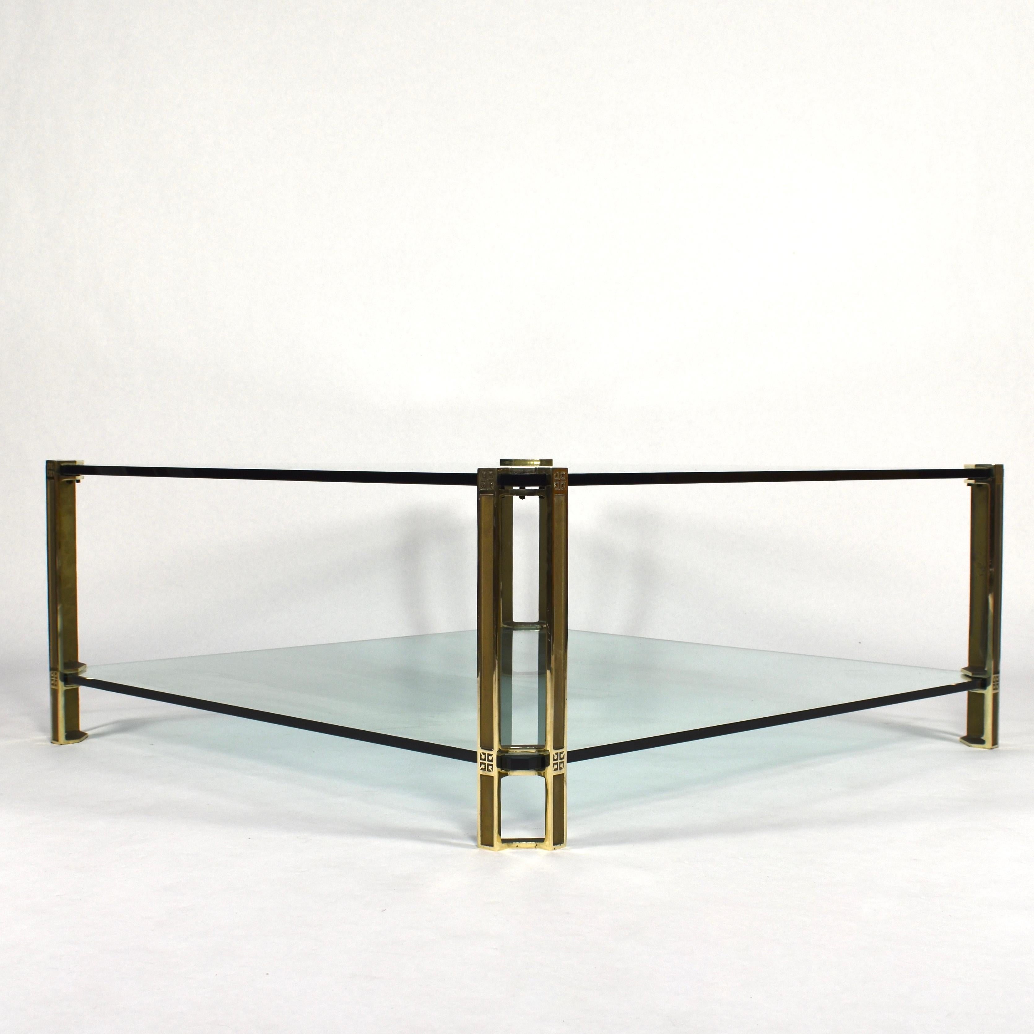 Large Peter Ghyczy Coffee Table in Brass and Glass, 1970 1