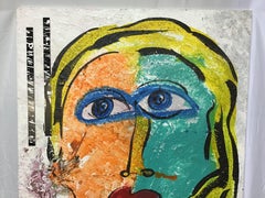 Grande peinture moderniste de Peter Robert Keil en techniques mixtes