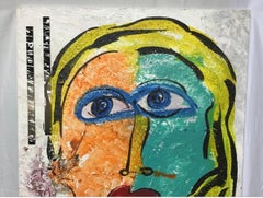 Grande peinture moderniste en techniques mixtes de Peter Robert Keil