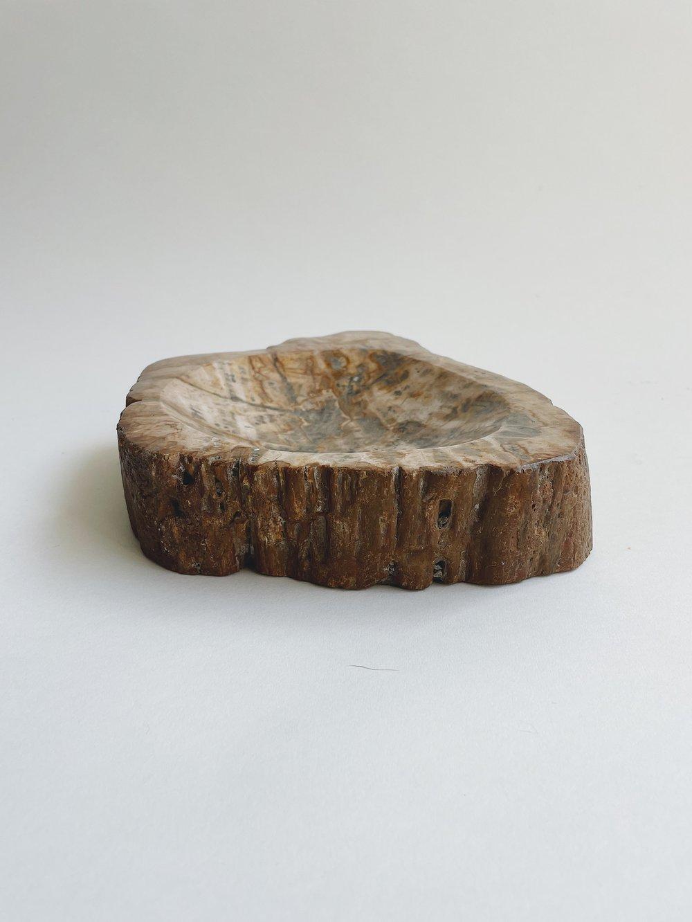 Large Petrified Wooden Bowl In Excellent Condition For Sale In Los Angeles, CA