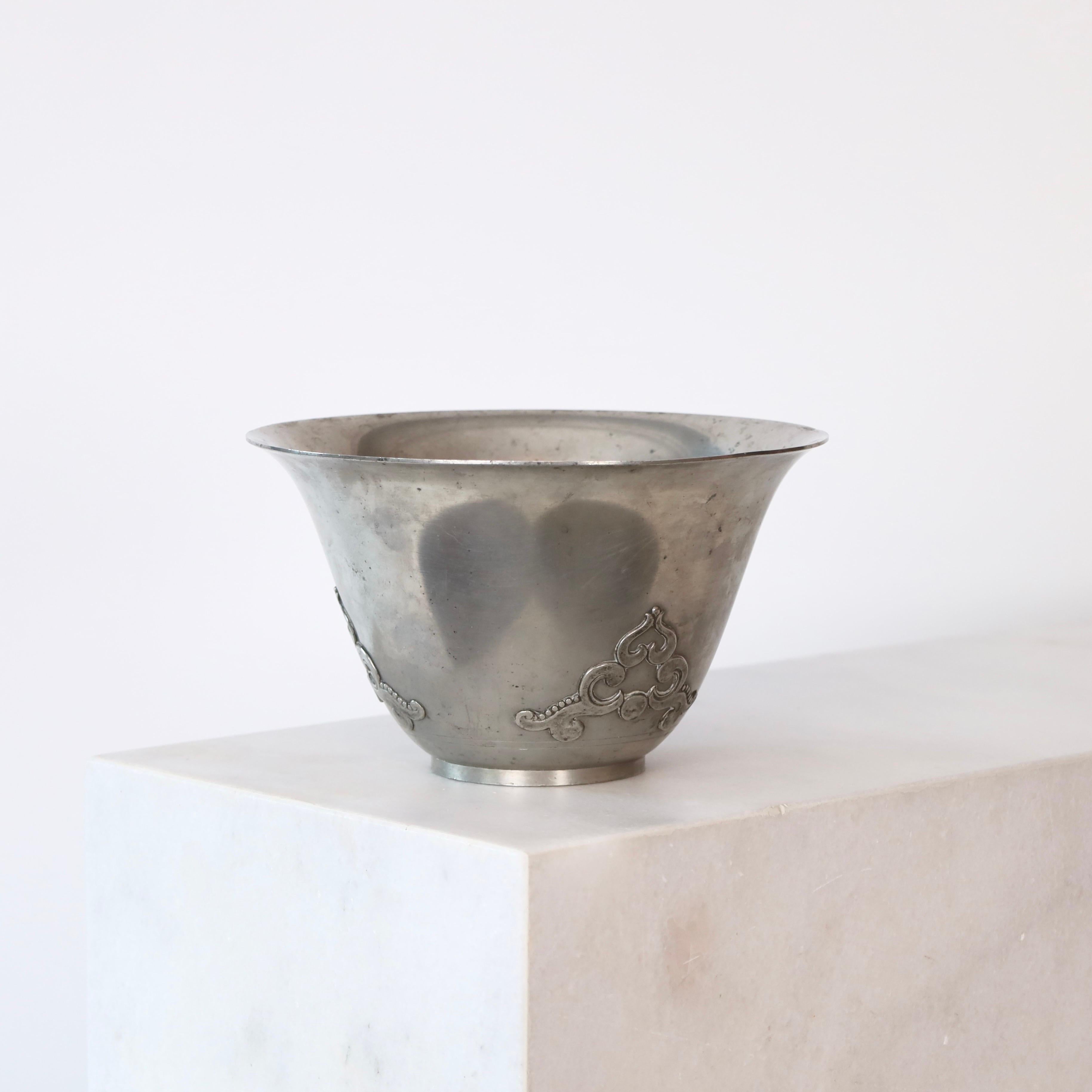 Art Deco Large Pewter Bowl by Just Andersen, 1920s, Denmark For Sale