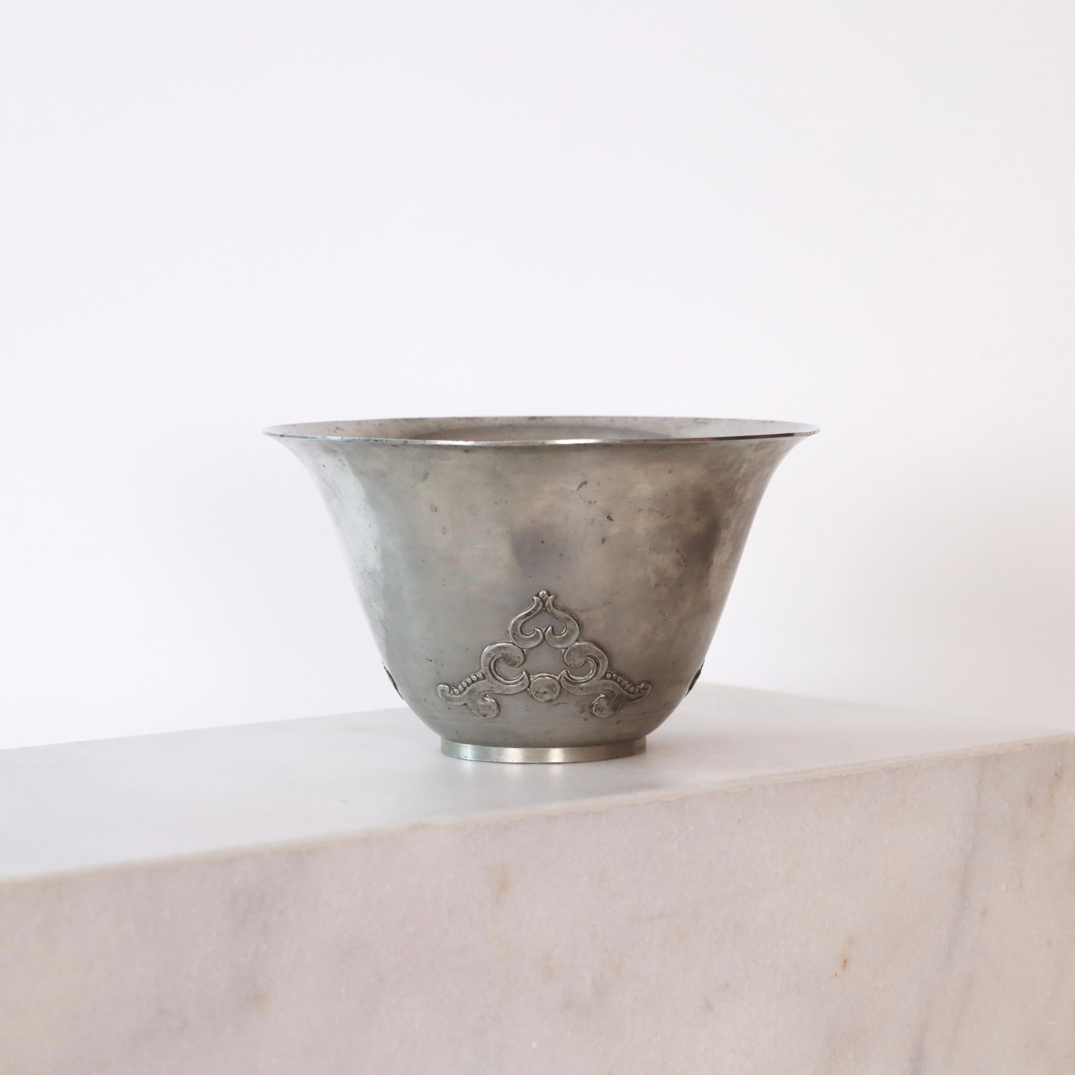 Danish Large Pewter Bowl by Just Andersen, 1920s, Denmark For Sale