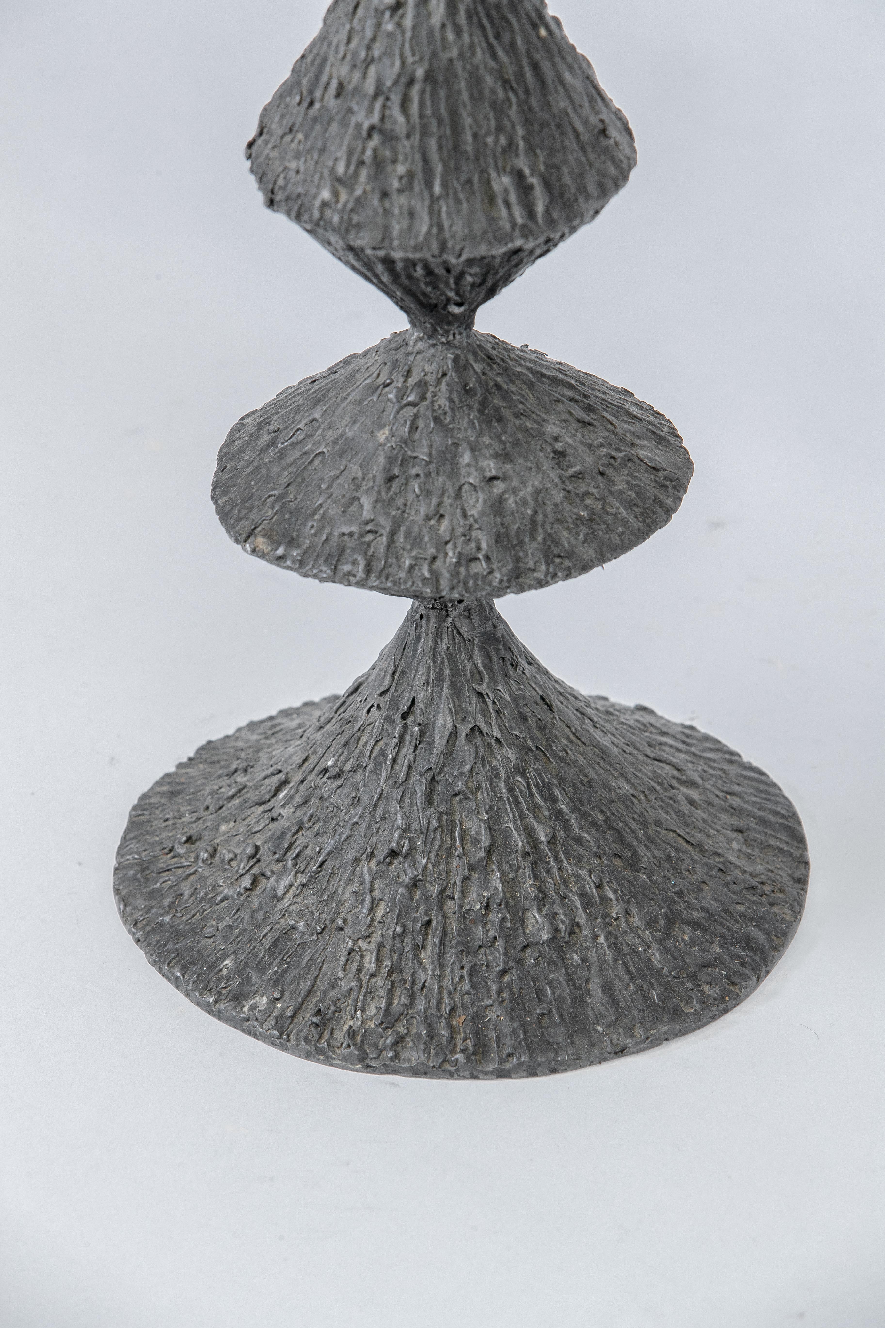 Mid-20th Century Large Pewter Candlestick, France, 1960's