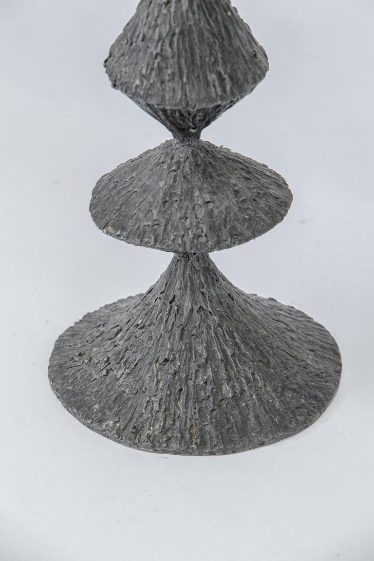 Mid-20th Century Large Pewter Candlestick, France, 1960's For Sale