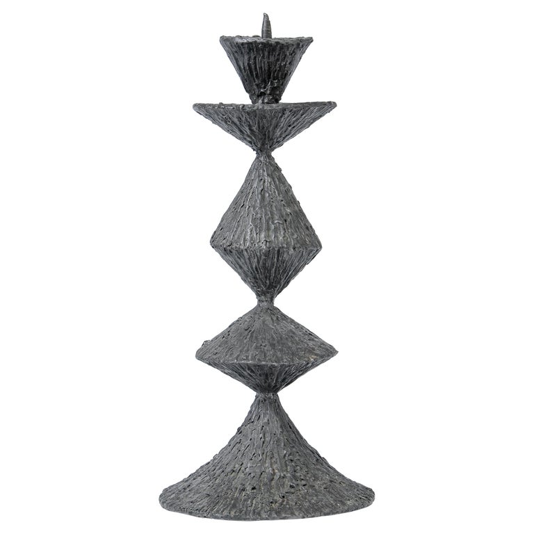 Large Pewter Candlestick, France, 1960's For Sale