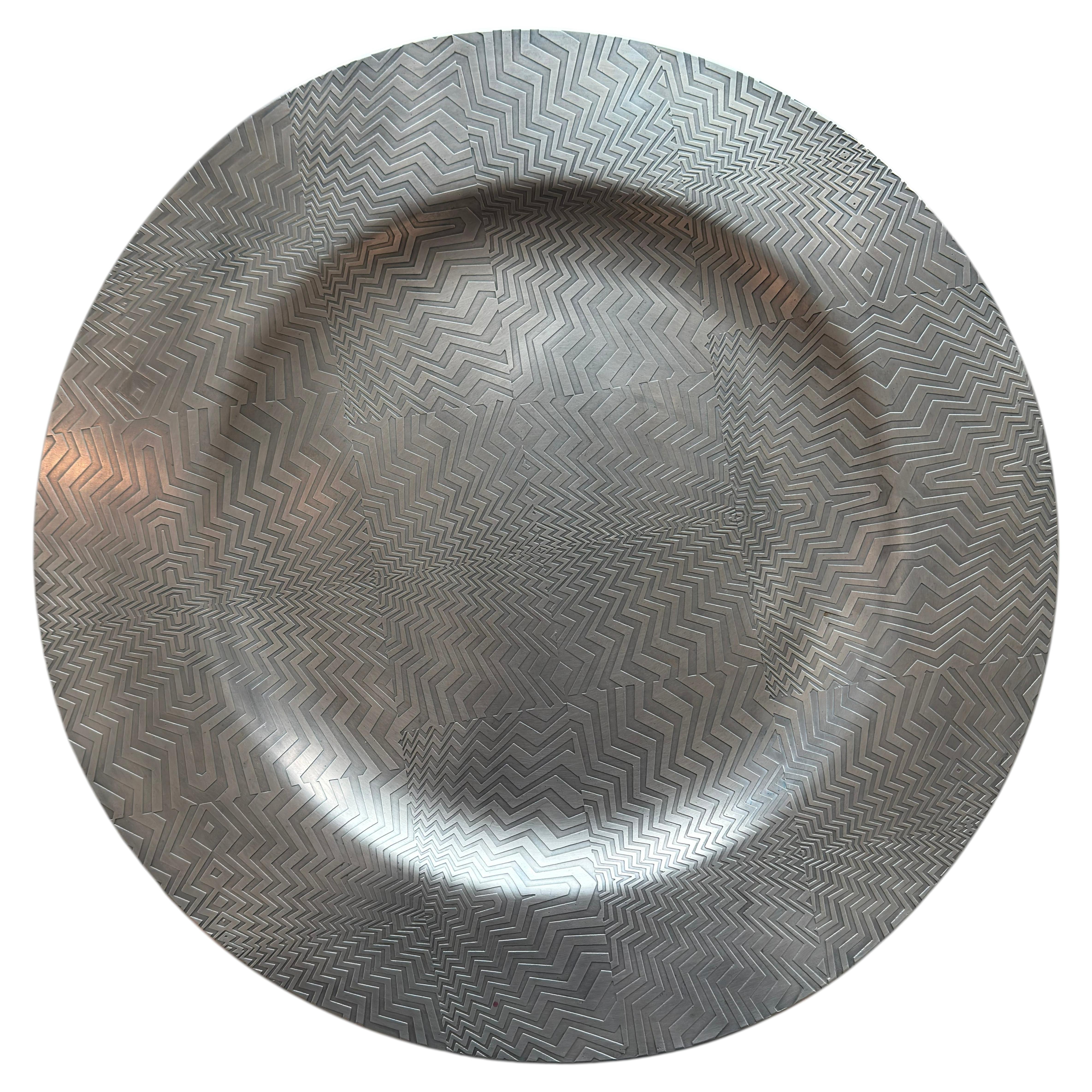 Large Pewter Charger Plate, Contemporary Metal Art, Limited Edition, UK, 2012