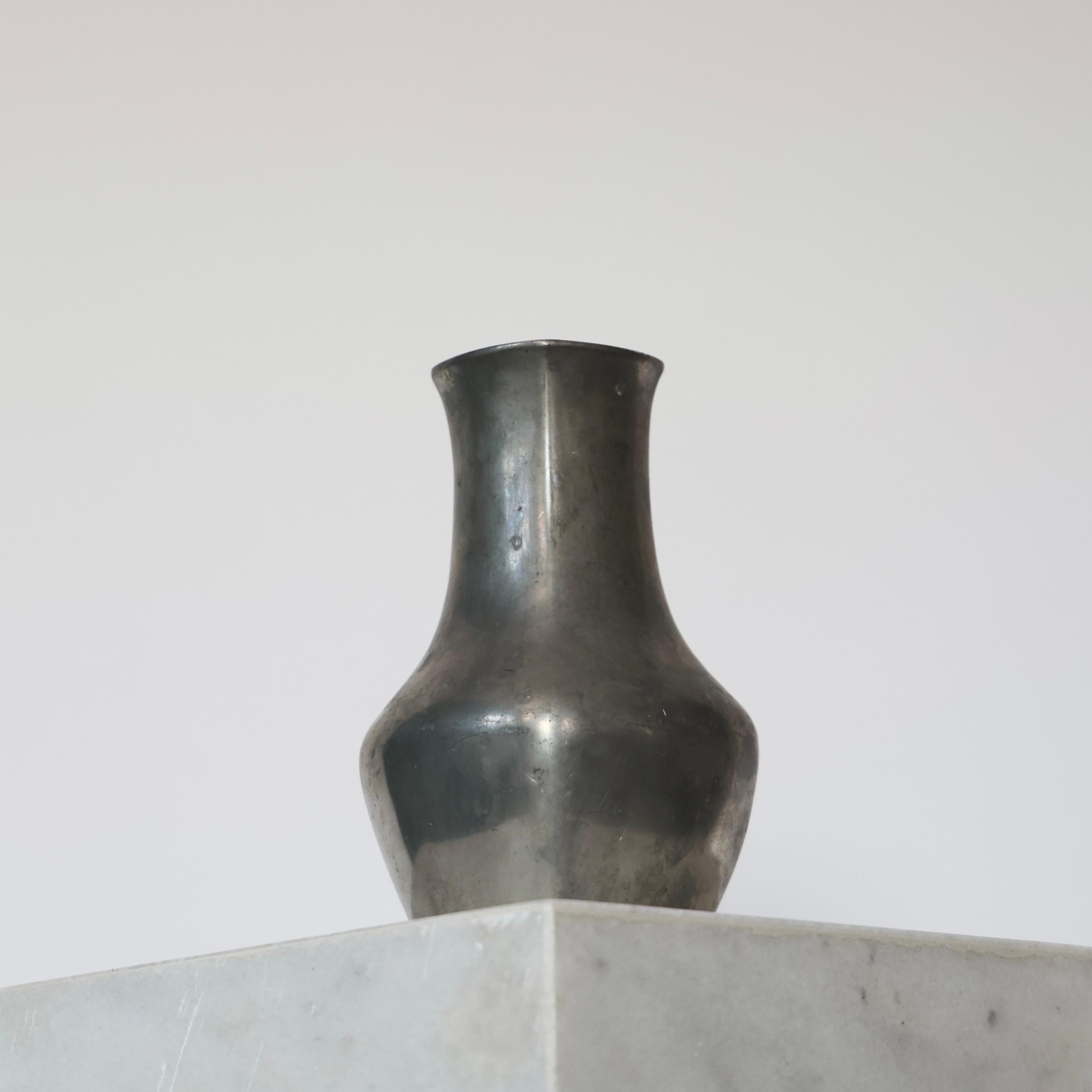 Large Pewter Vase by Just Andersen, 1950s, Denmark In Fair Condition For Sale In Værløse, DK
