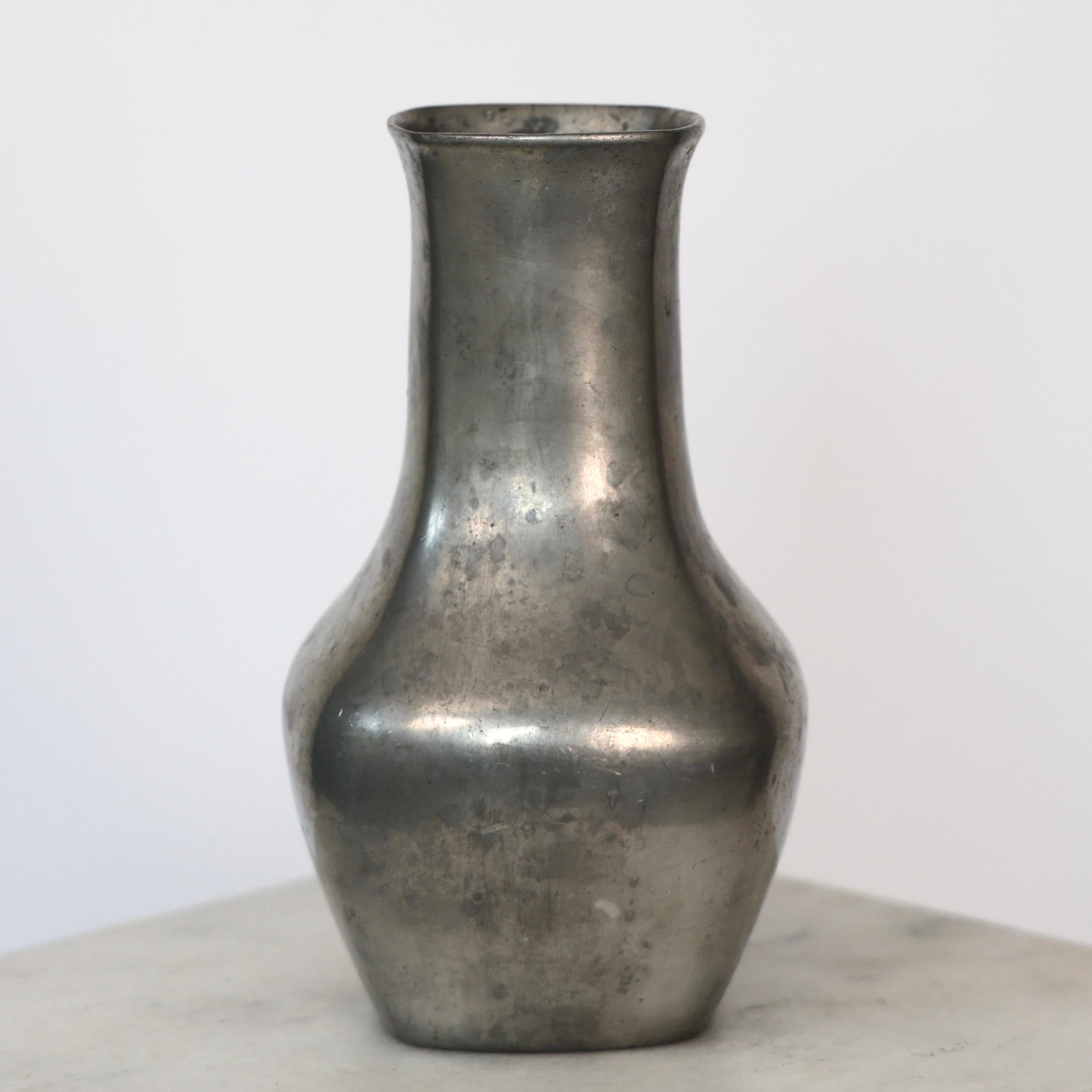 Metal Large Pewter Vase by Just Andersen, 1950s, Denmark For Sale