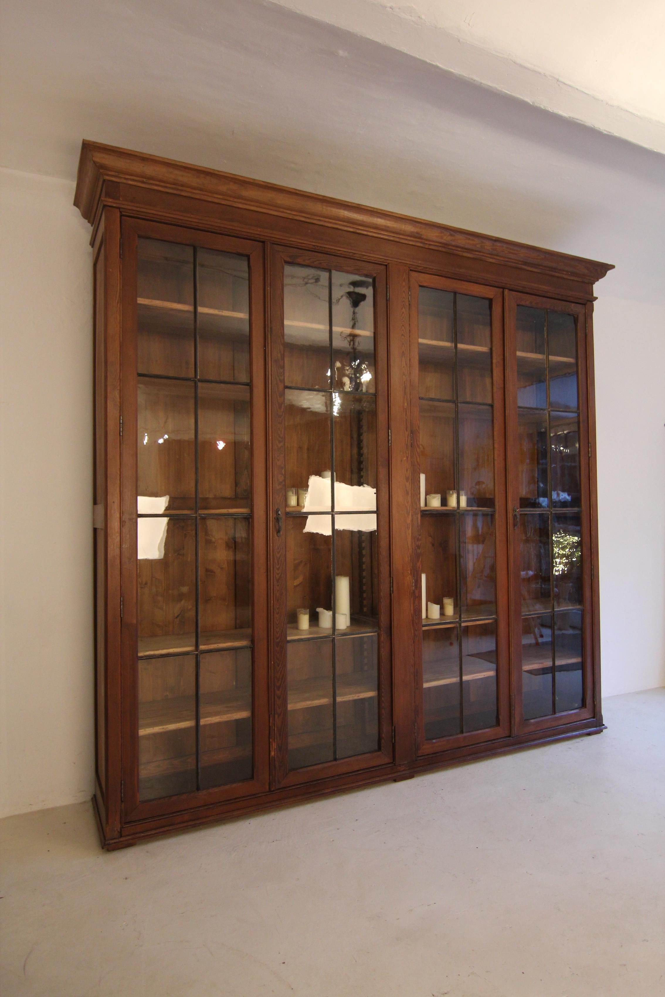 French Large Pharmacist Shop Display Cabinet or Bookcase from around 1900