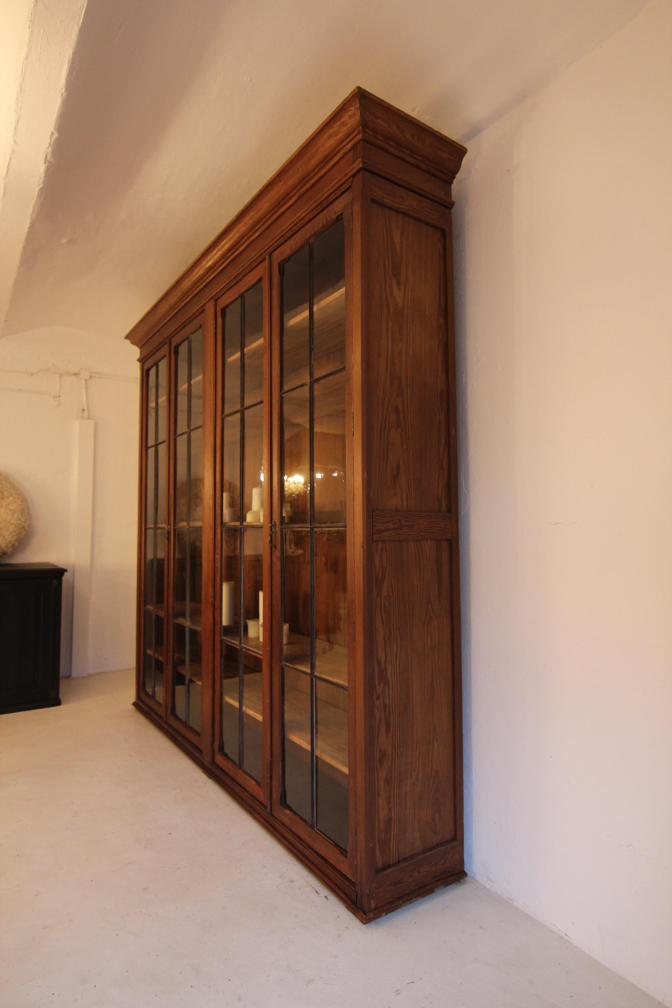 19th Century Large Pharmacist Shop Display Cabinet or Bookcase from around 1900
