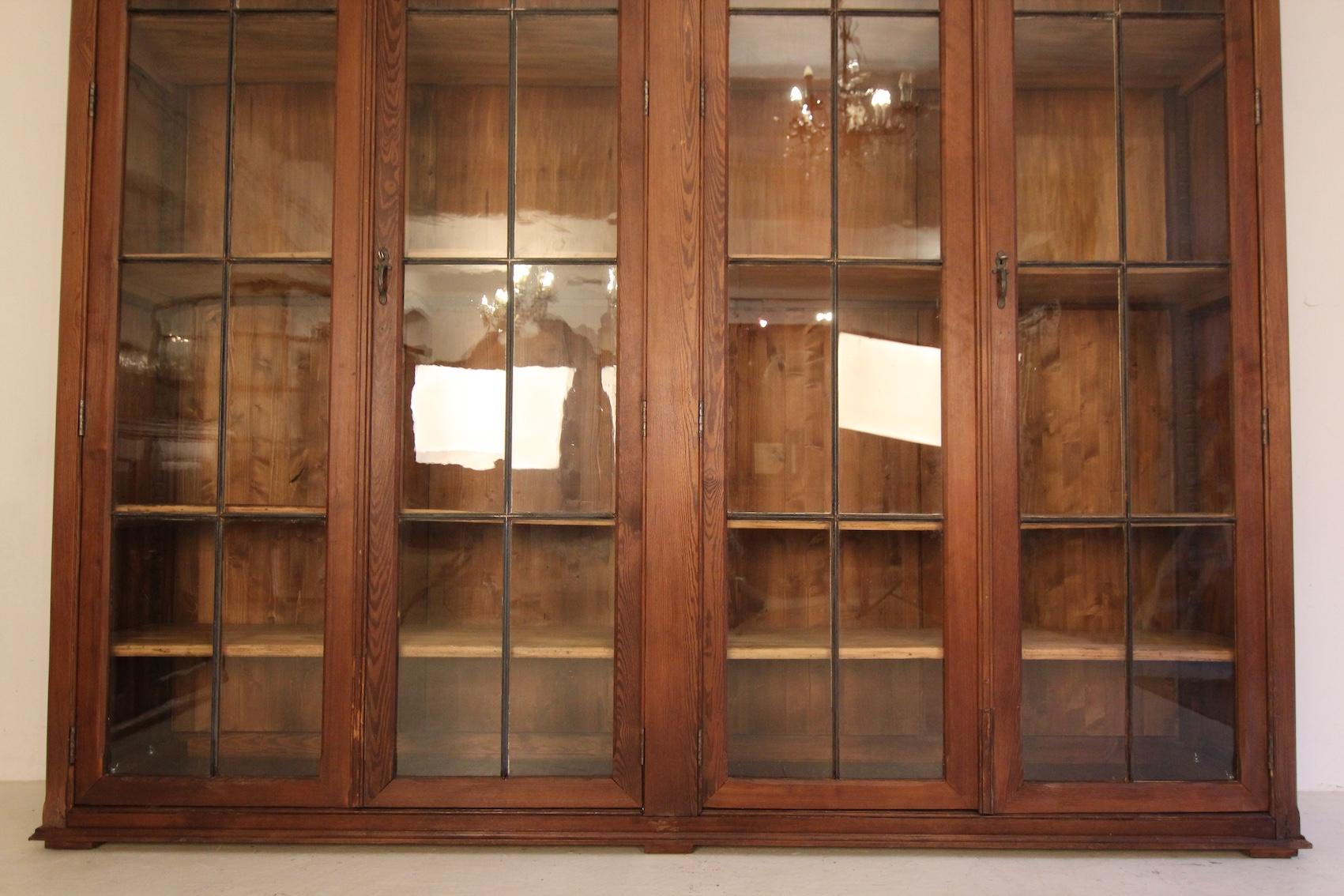 Glass Large Pharmacist Shop Display Cabinet or Bookcase from around 1900