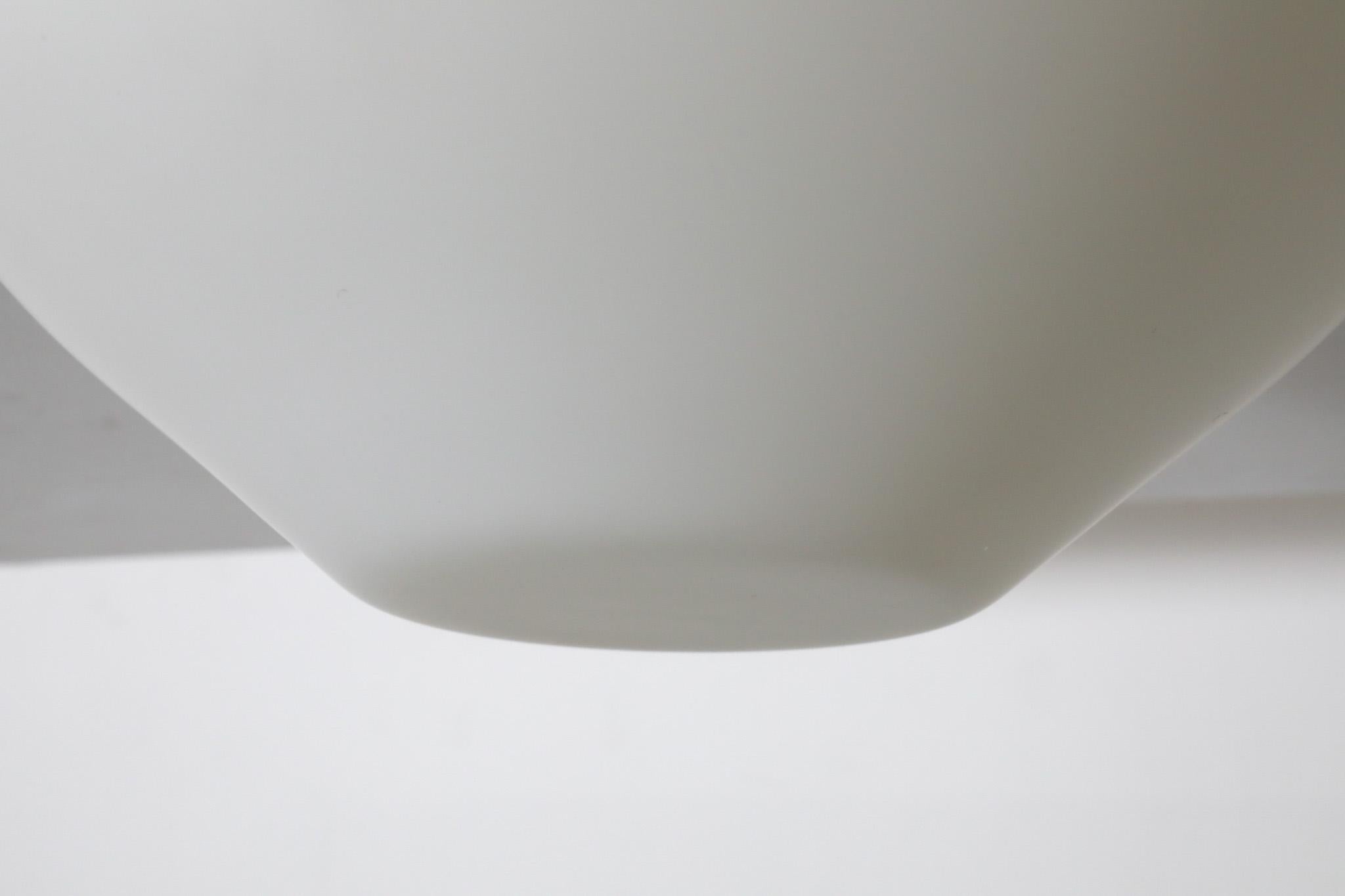 Large Philips Attributed Mid-Century Flush Mount Milk Glass Sconce 2
