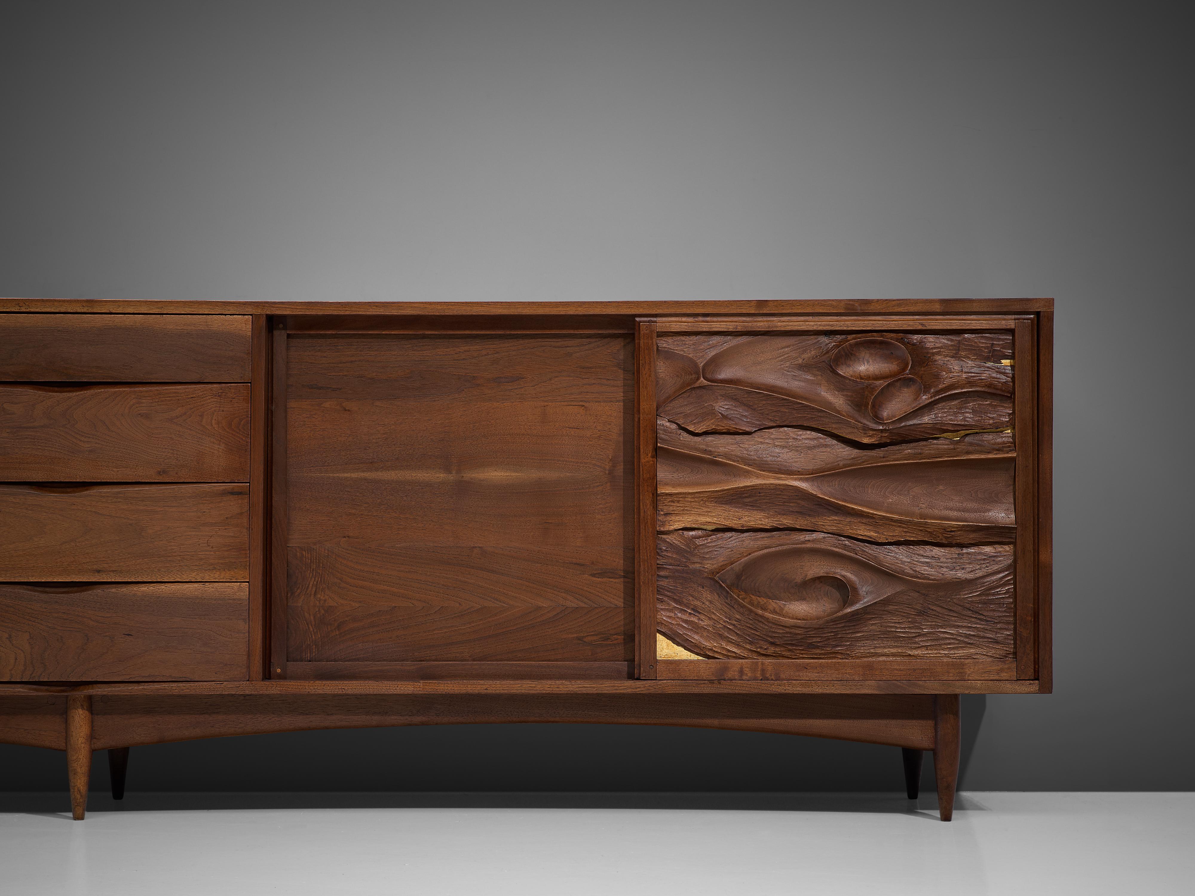 Large Phillip Lloyd Powell Sideboard in Solid American Walnut and Gold Leaf 2