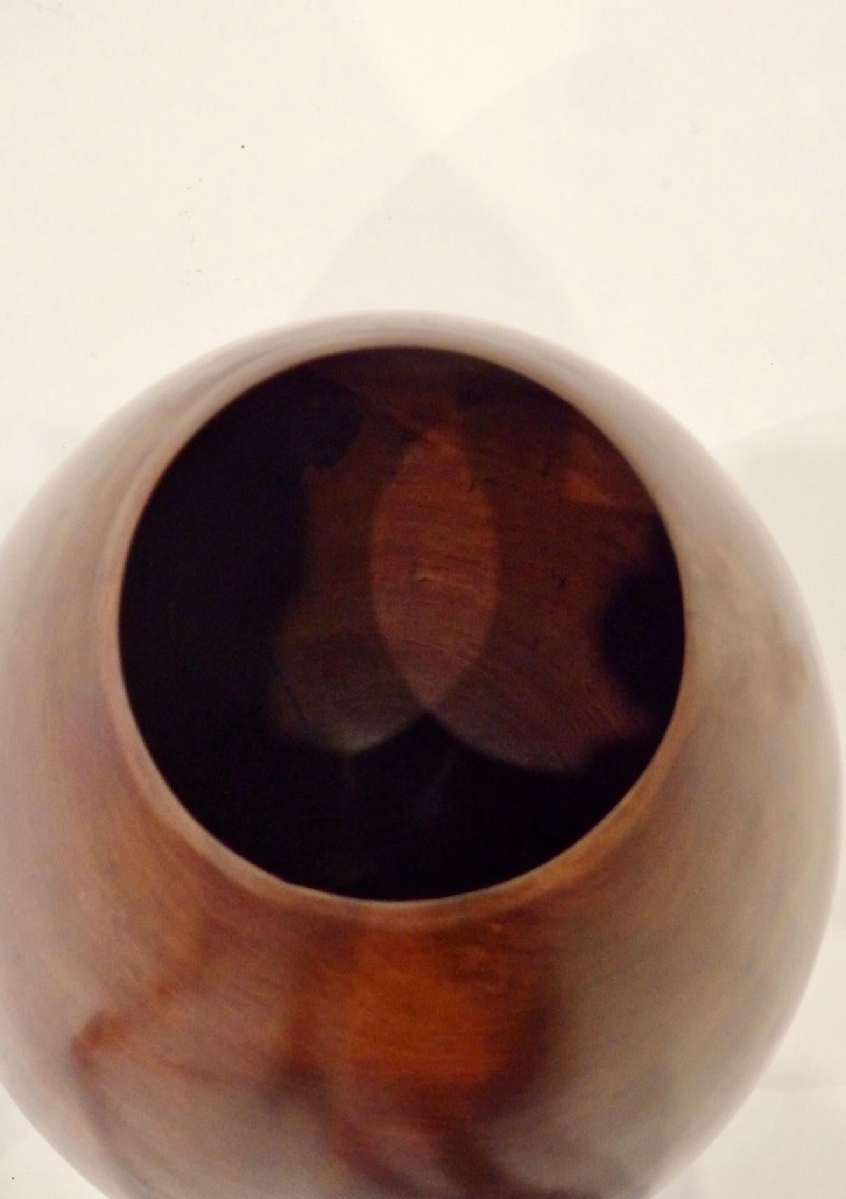 20th Century Large Phillip Moulthrop Turned Wood Vase in Wild Cherry Burl
