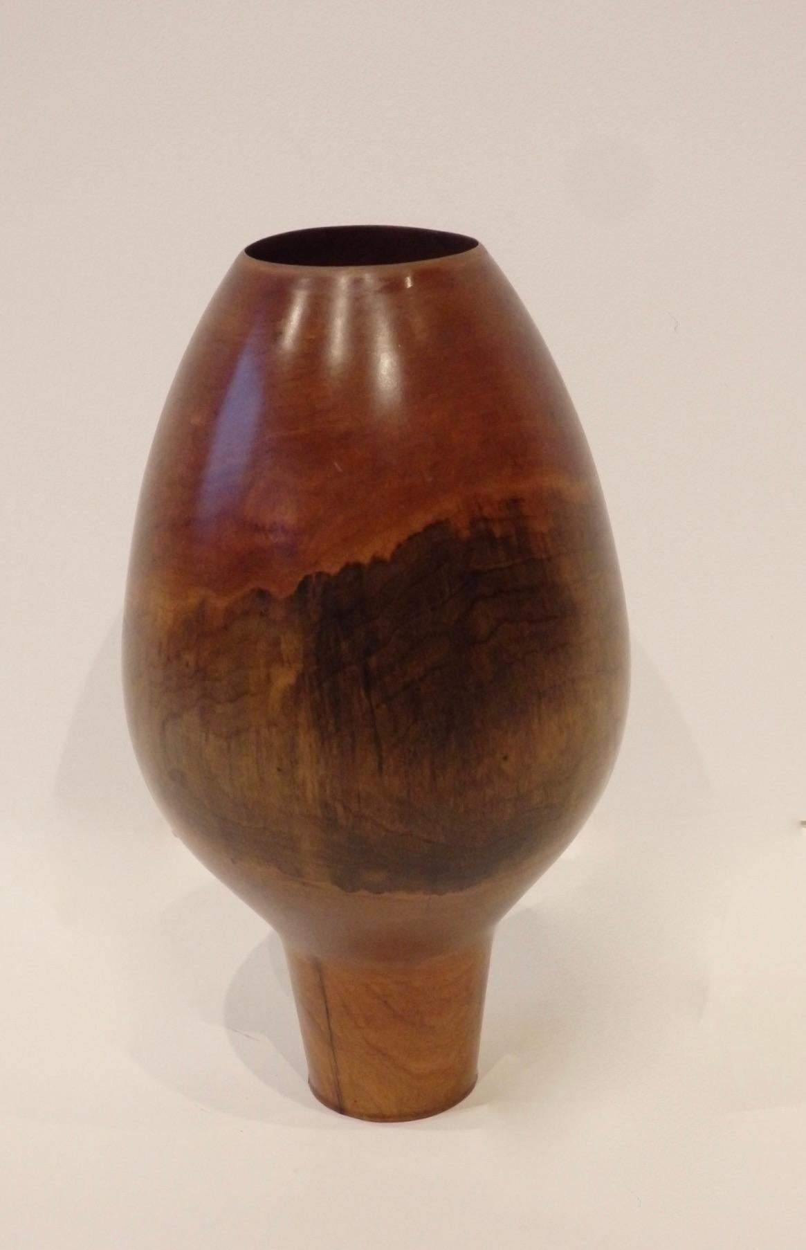 American Craftsman Large Phillip Moulthrop Turned Wood Vase in Wild Cherry Burl