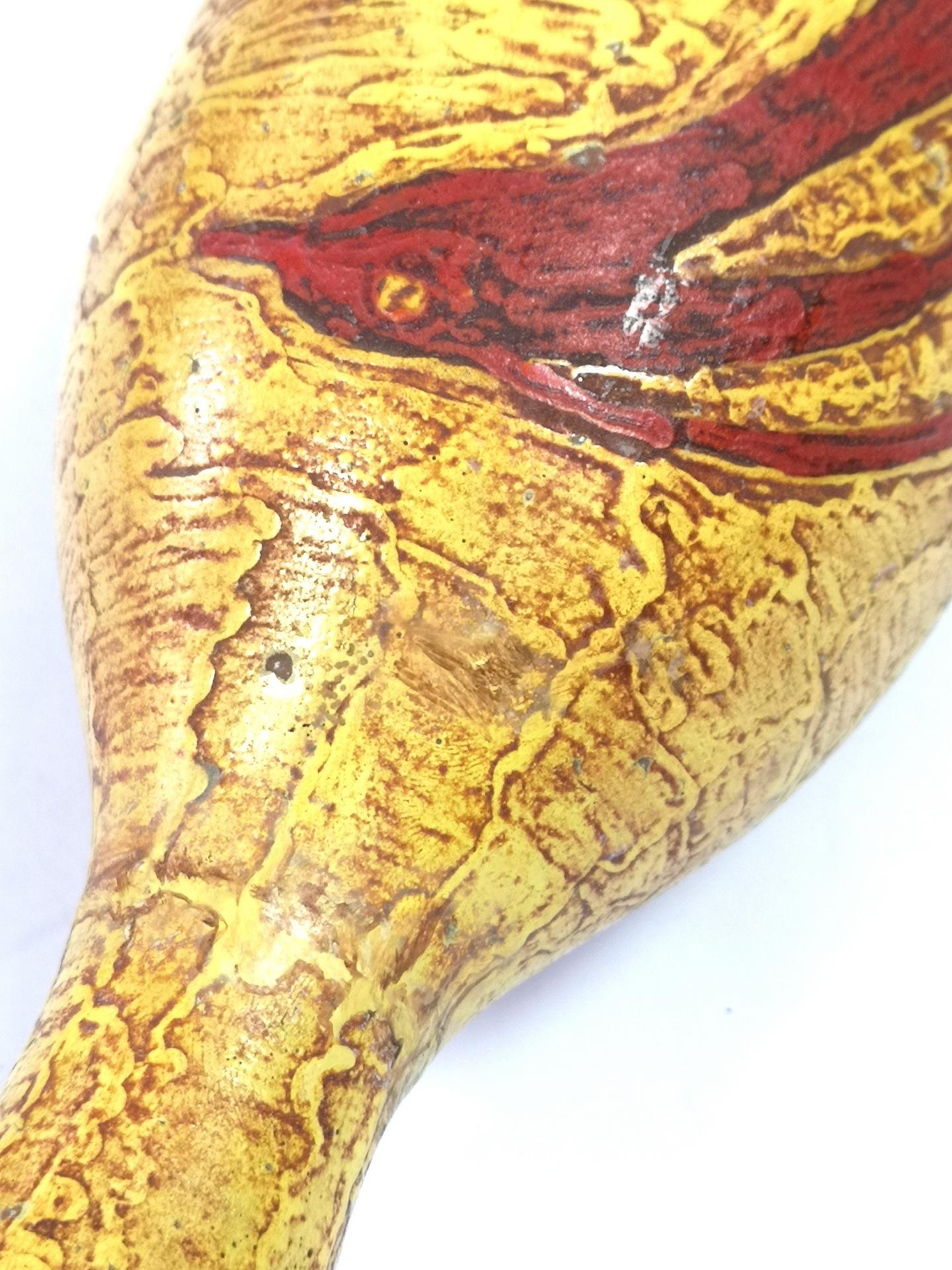 Large Phoenix Motif Hand Made Mid-Century Vase by Ceramicist Illes, 1970's For Sale 4