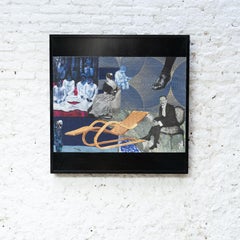 Large Photo Collage With Black Wood Frame, circa 2000